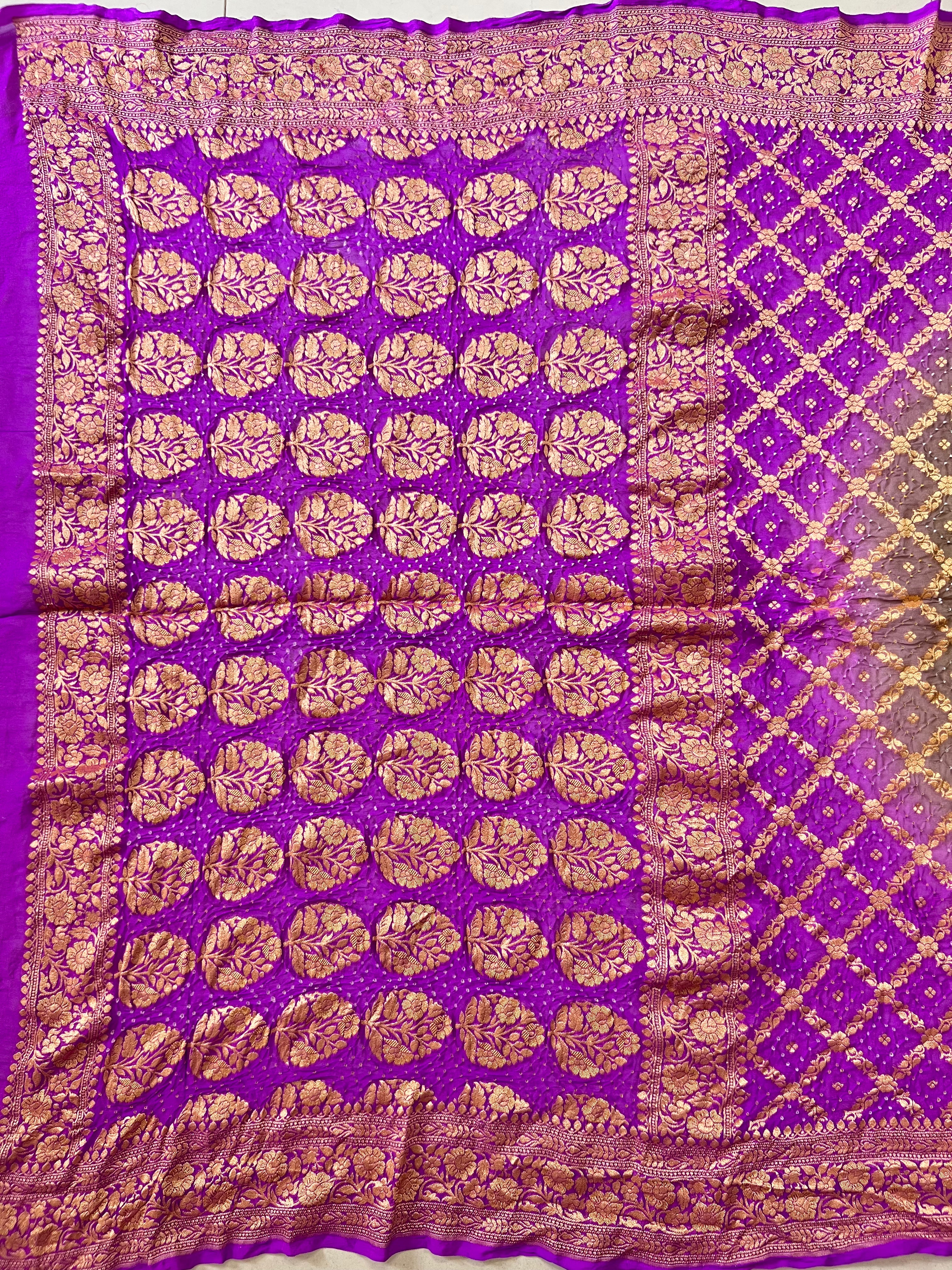 Georgette Bandhej Saree