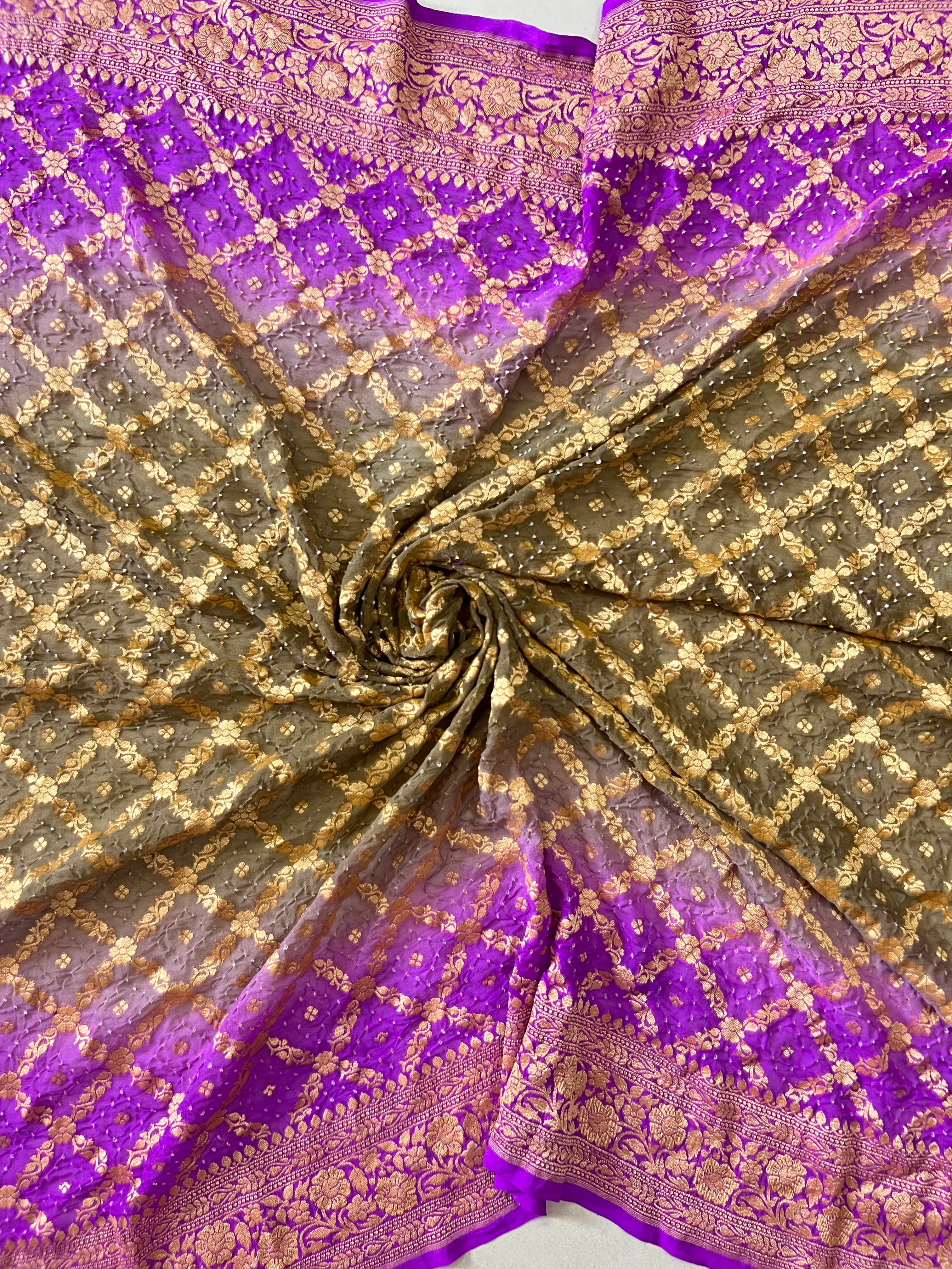 Georgette Bandhej Saree Secondary image