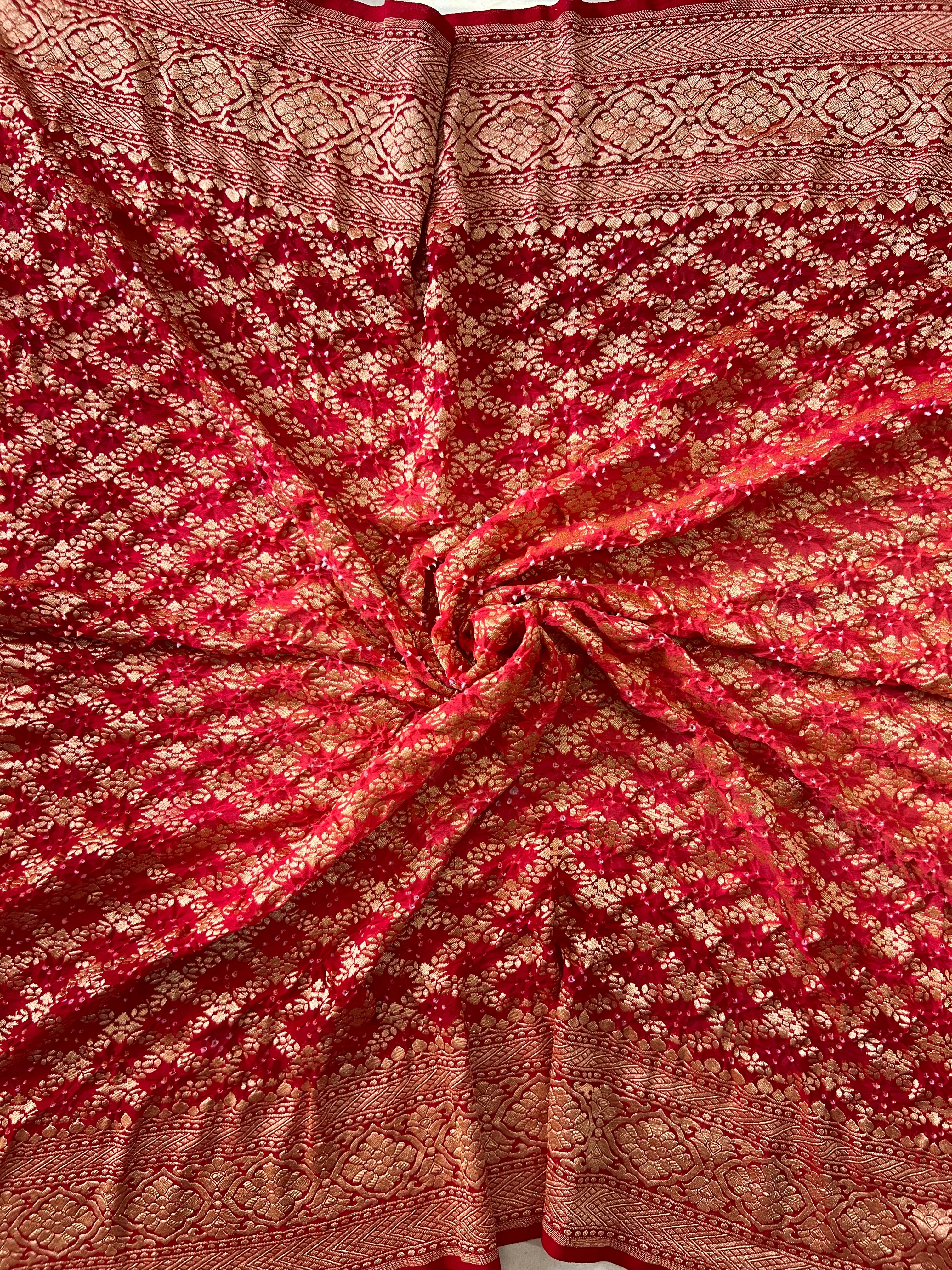 Georgette Bandhej Saree