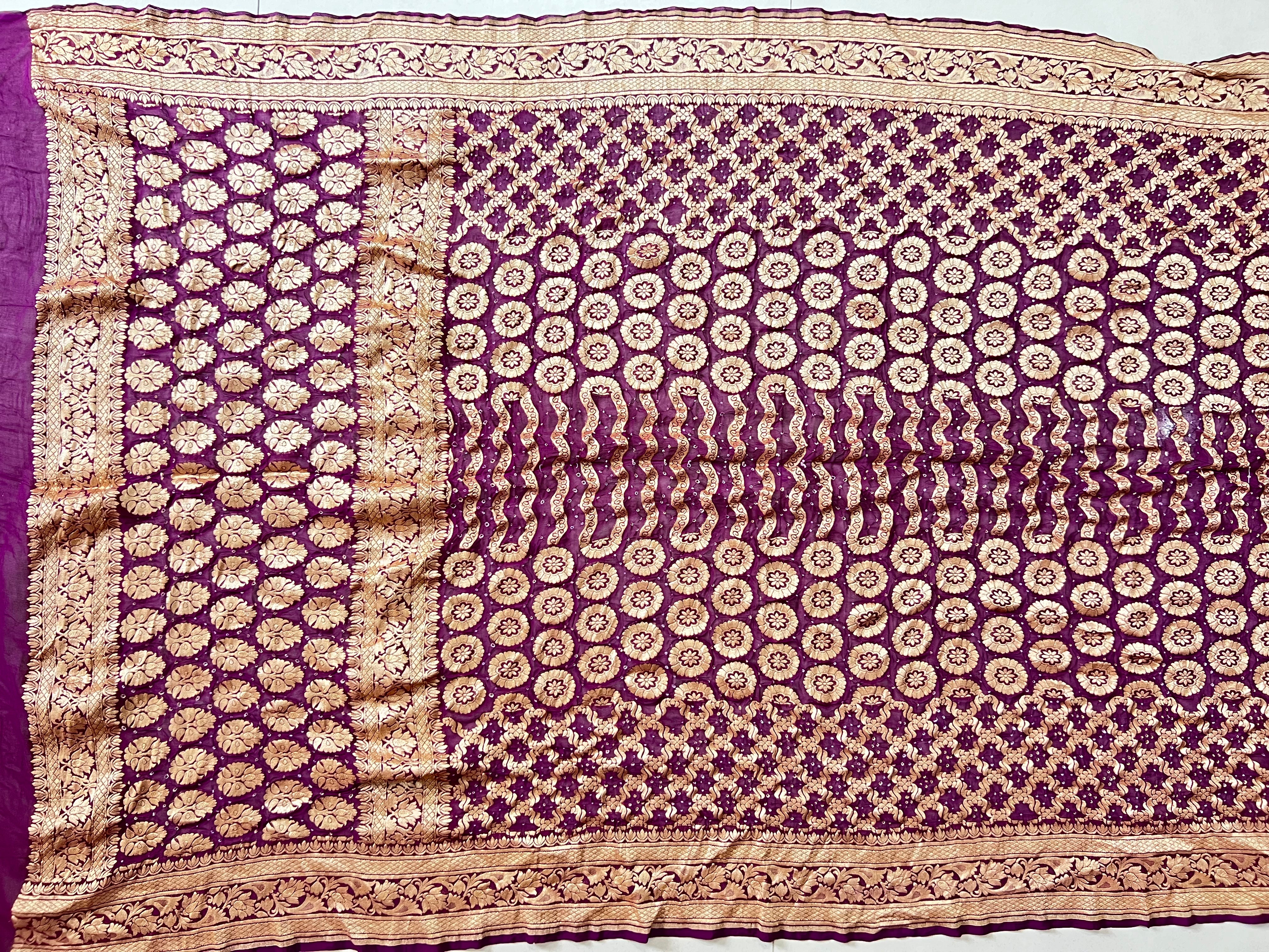 Georgette Bandhej Saree Secondary image