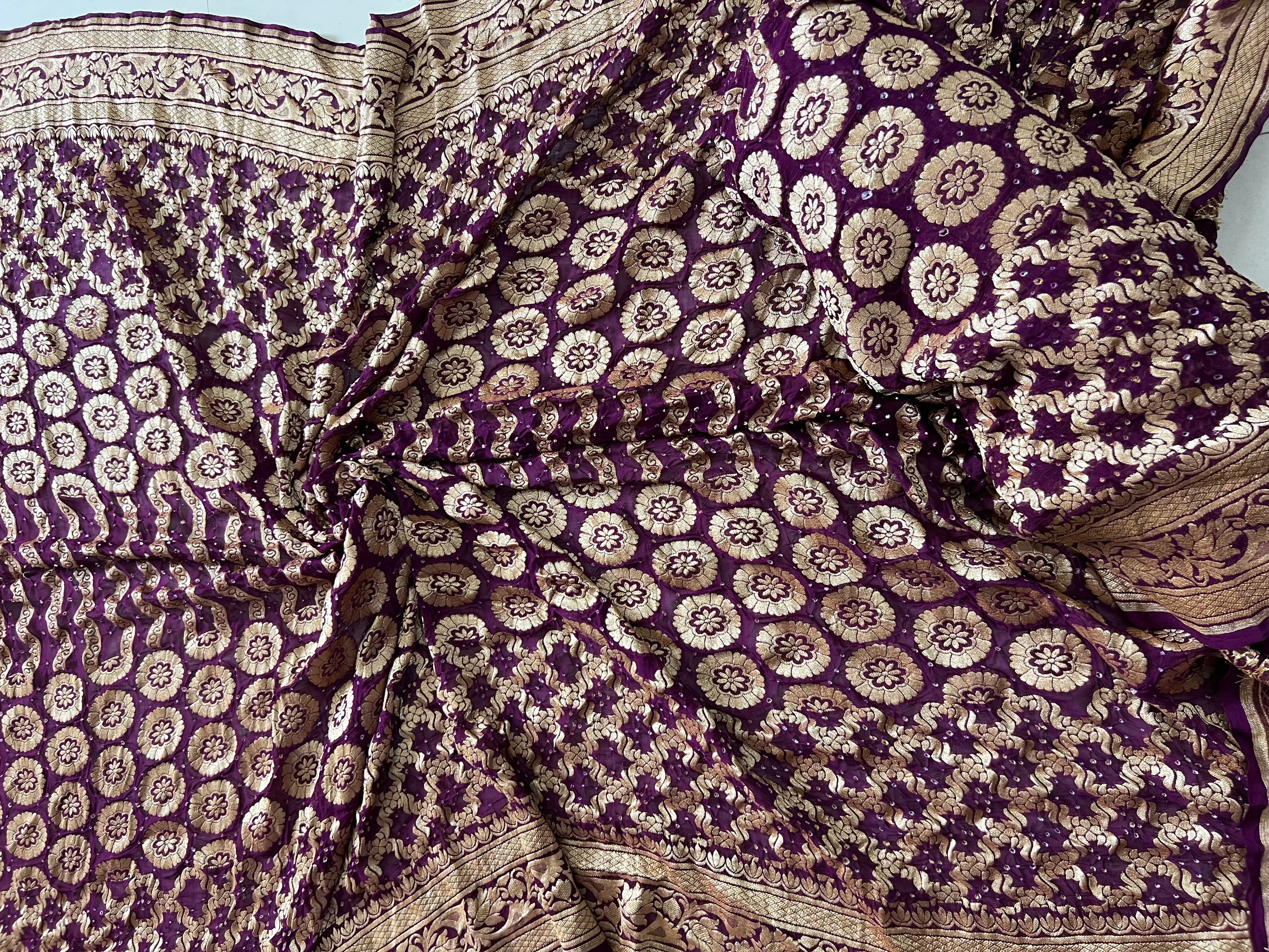 Georgette Bandhej Saree