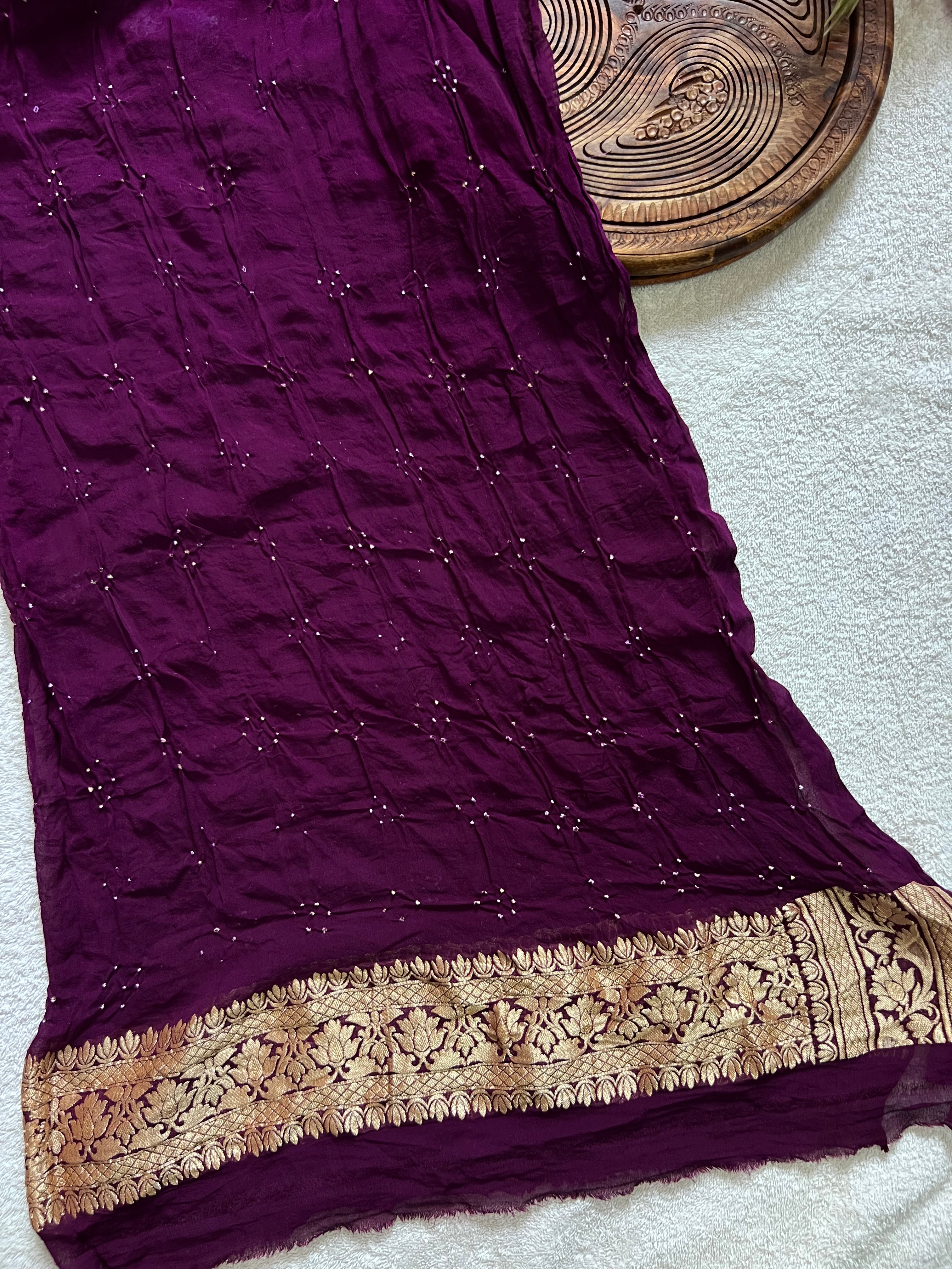 Georgette Bandhej Saree