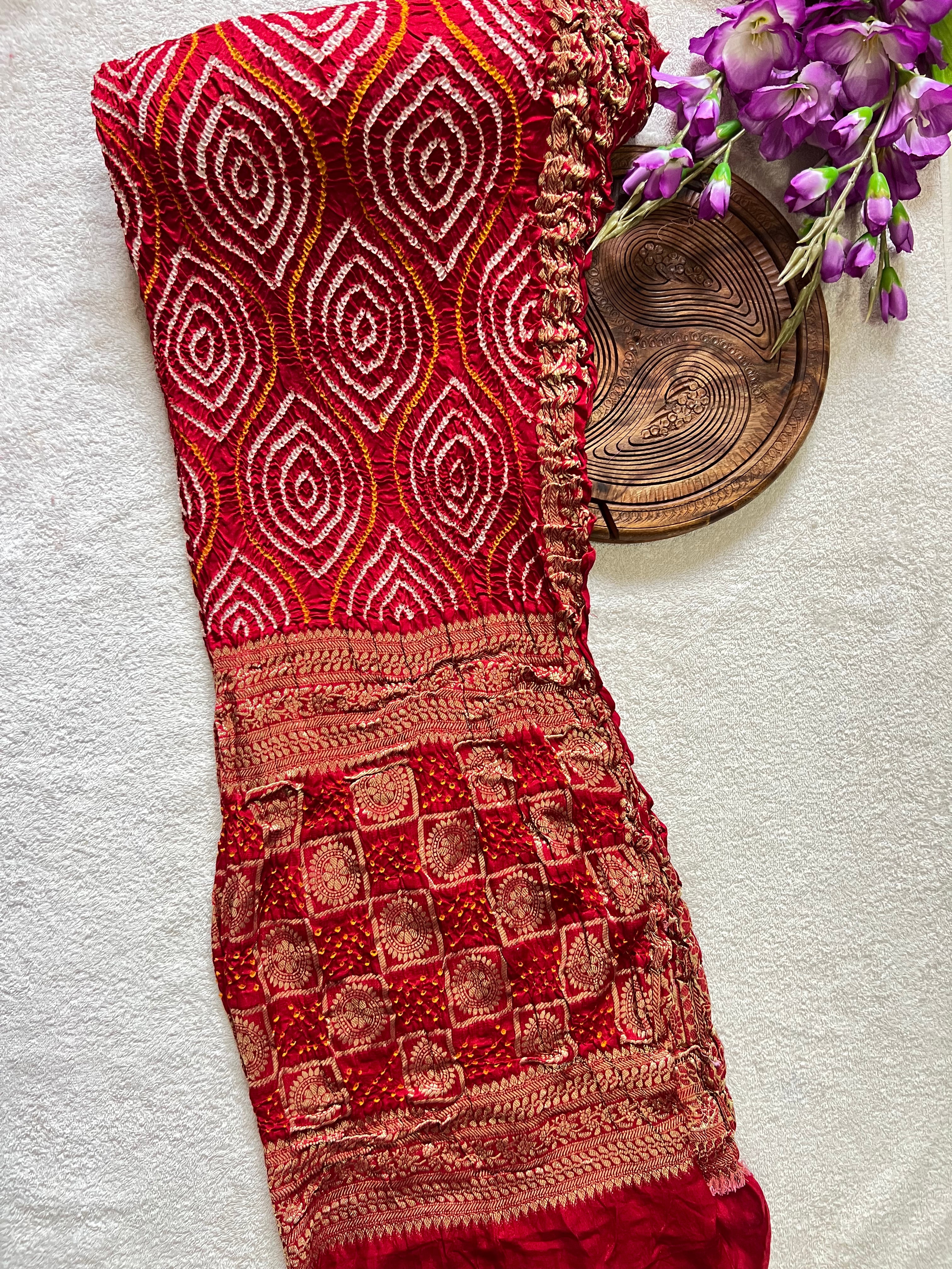 Gaji Silk Bandhej Saree