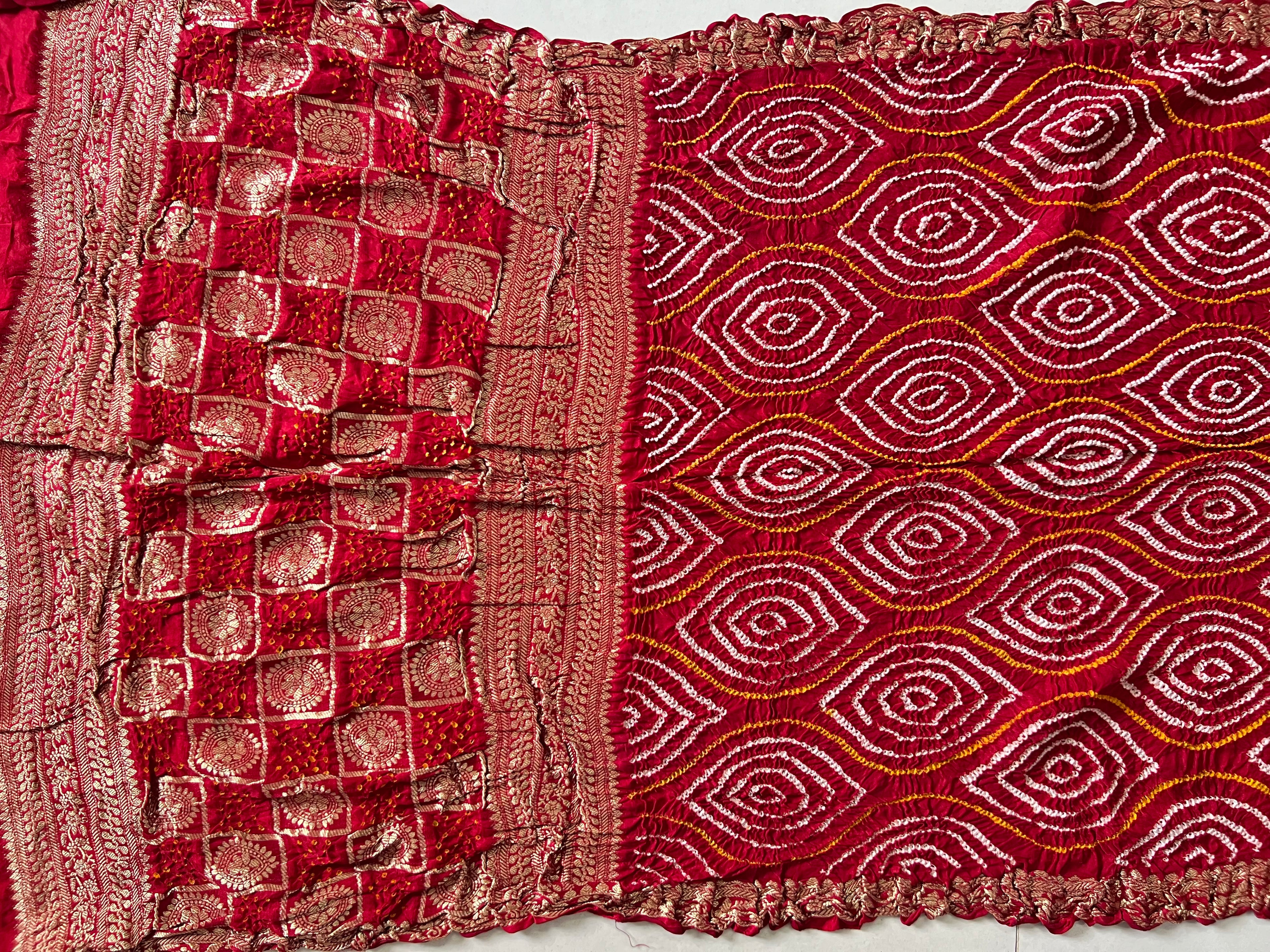 Gaji Silk Bandhej Saree