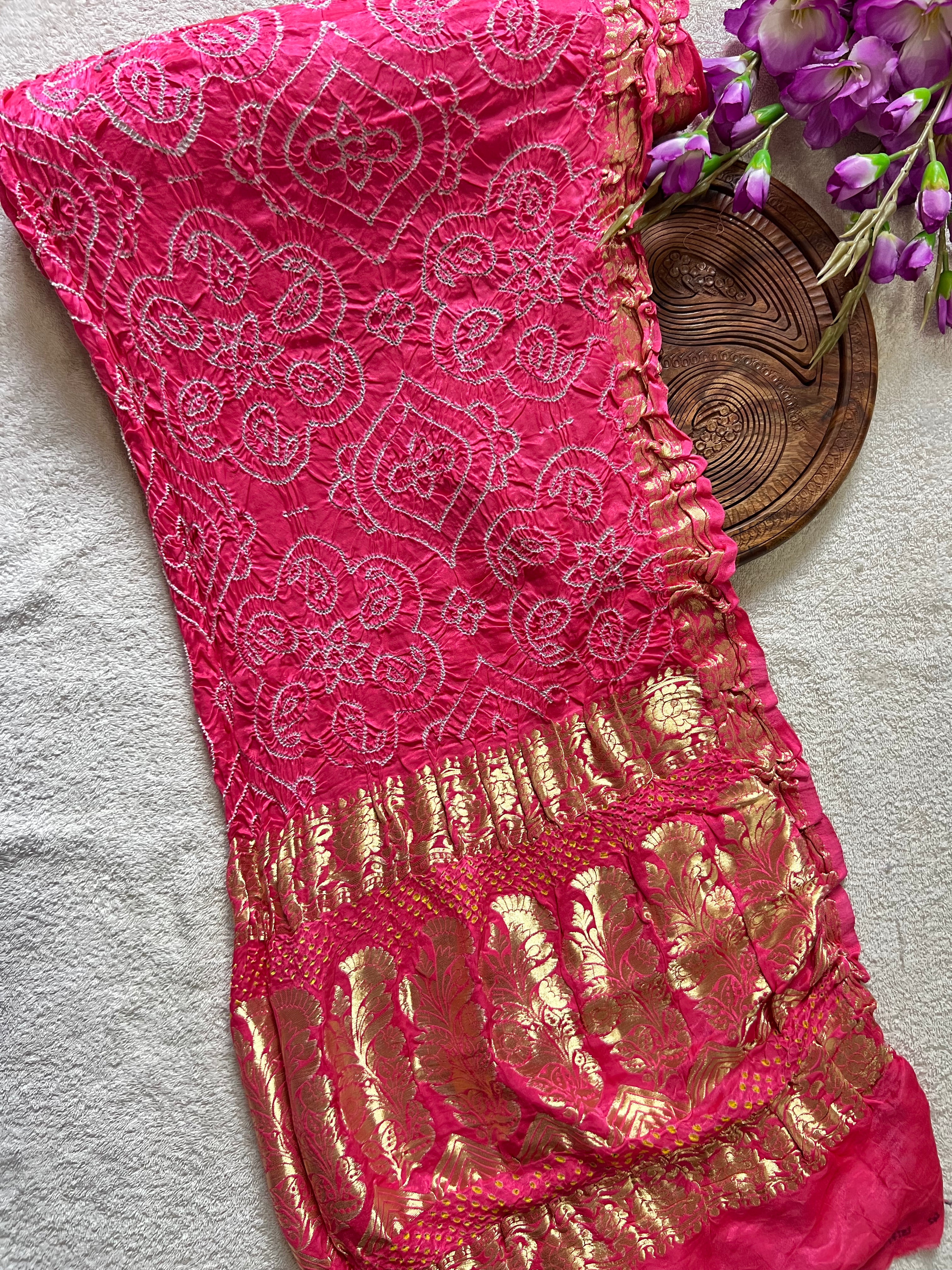 Gaji Silk Bandhej Saree
