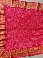 Georgette Heavy Rai Bandhej Saree