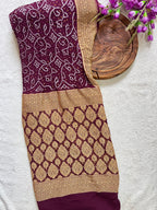Georgette Heavy Rai Bandhej Saree