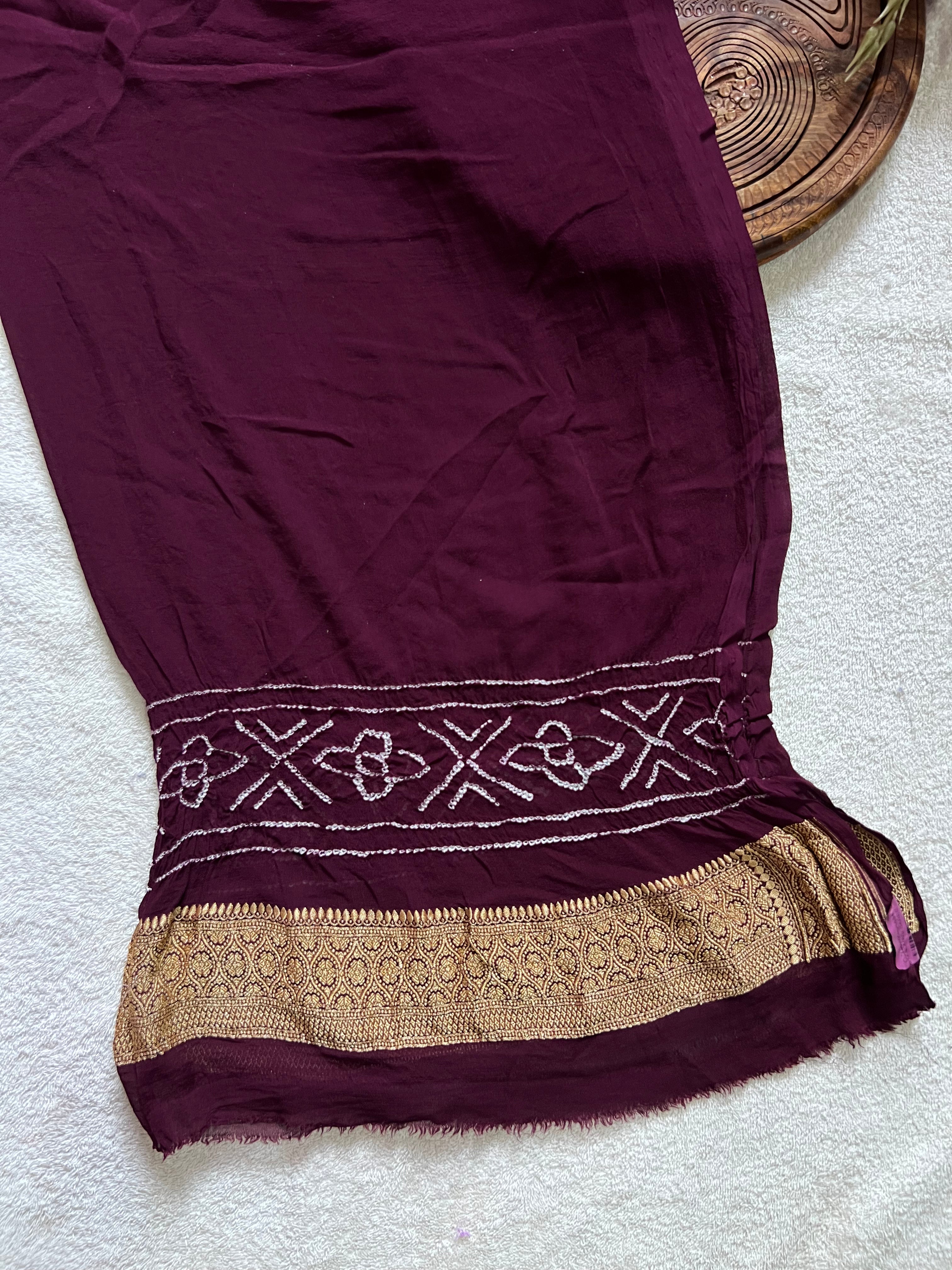 Georgette Heavy Rai Bandhej Saree