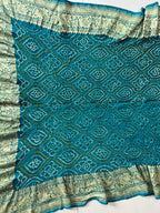 Georgette Heavy Rai Bandhej Saree