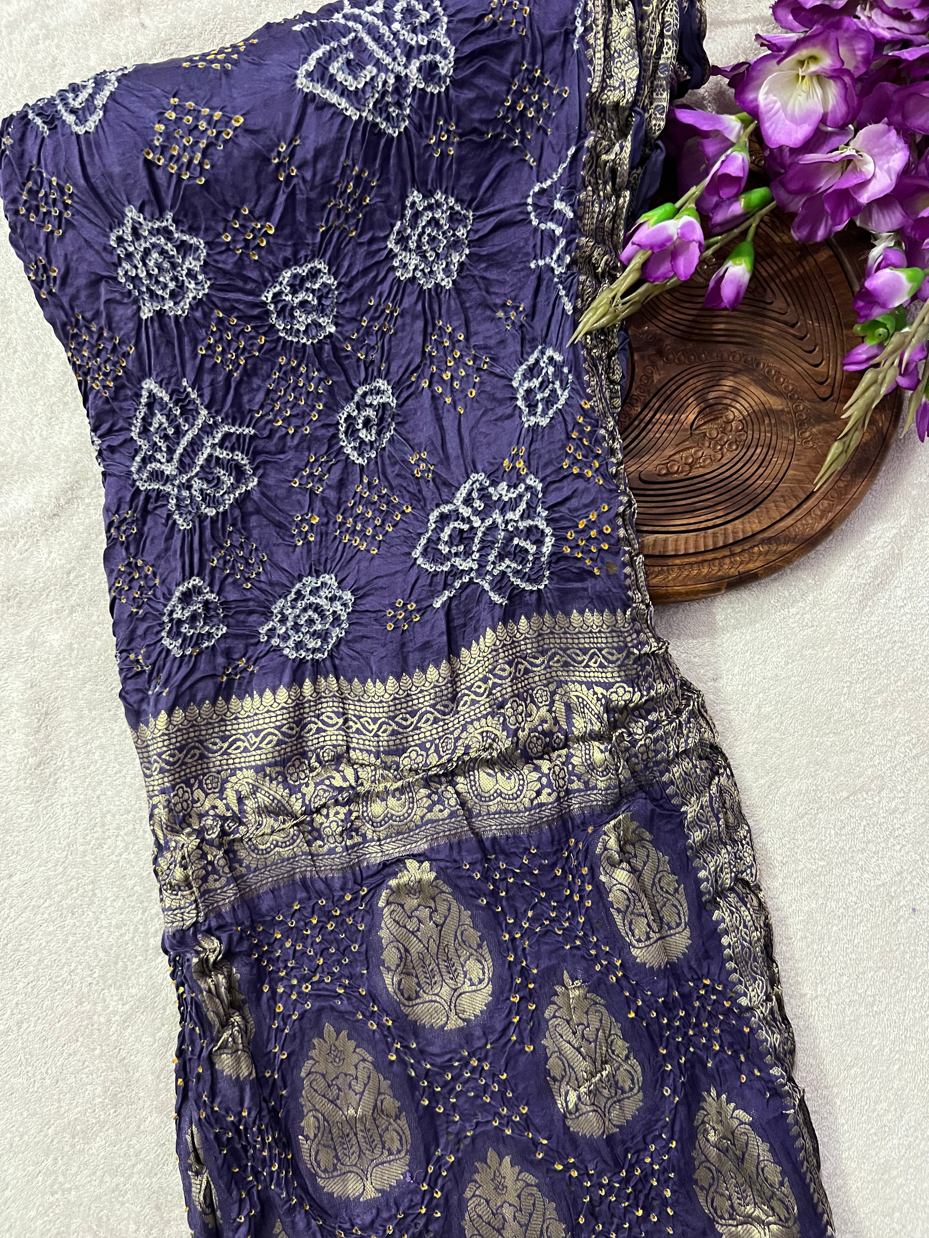 Gaji Silk Bandhej Saree Main image