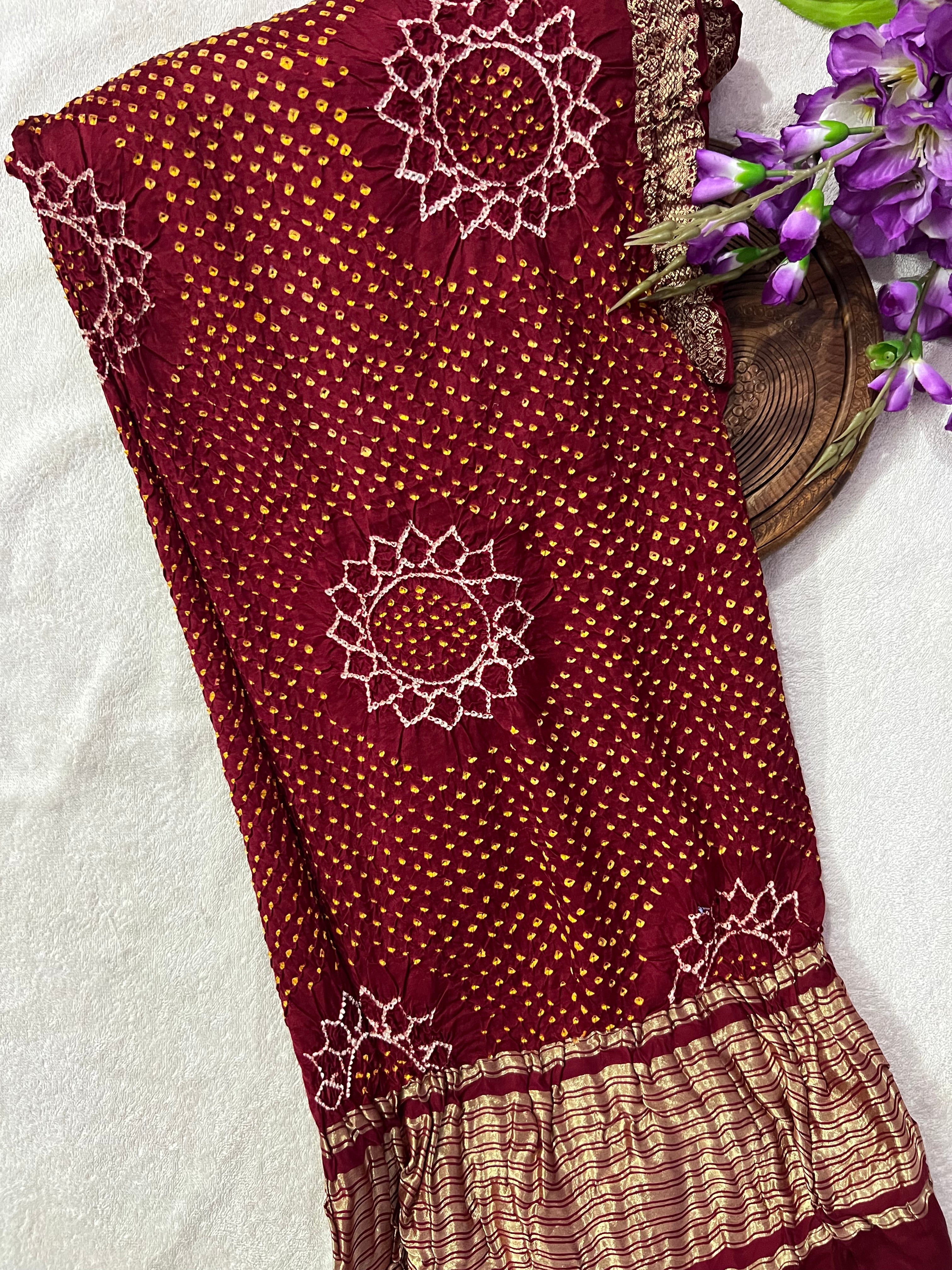 Gaji Silk Bandhej Saree