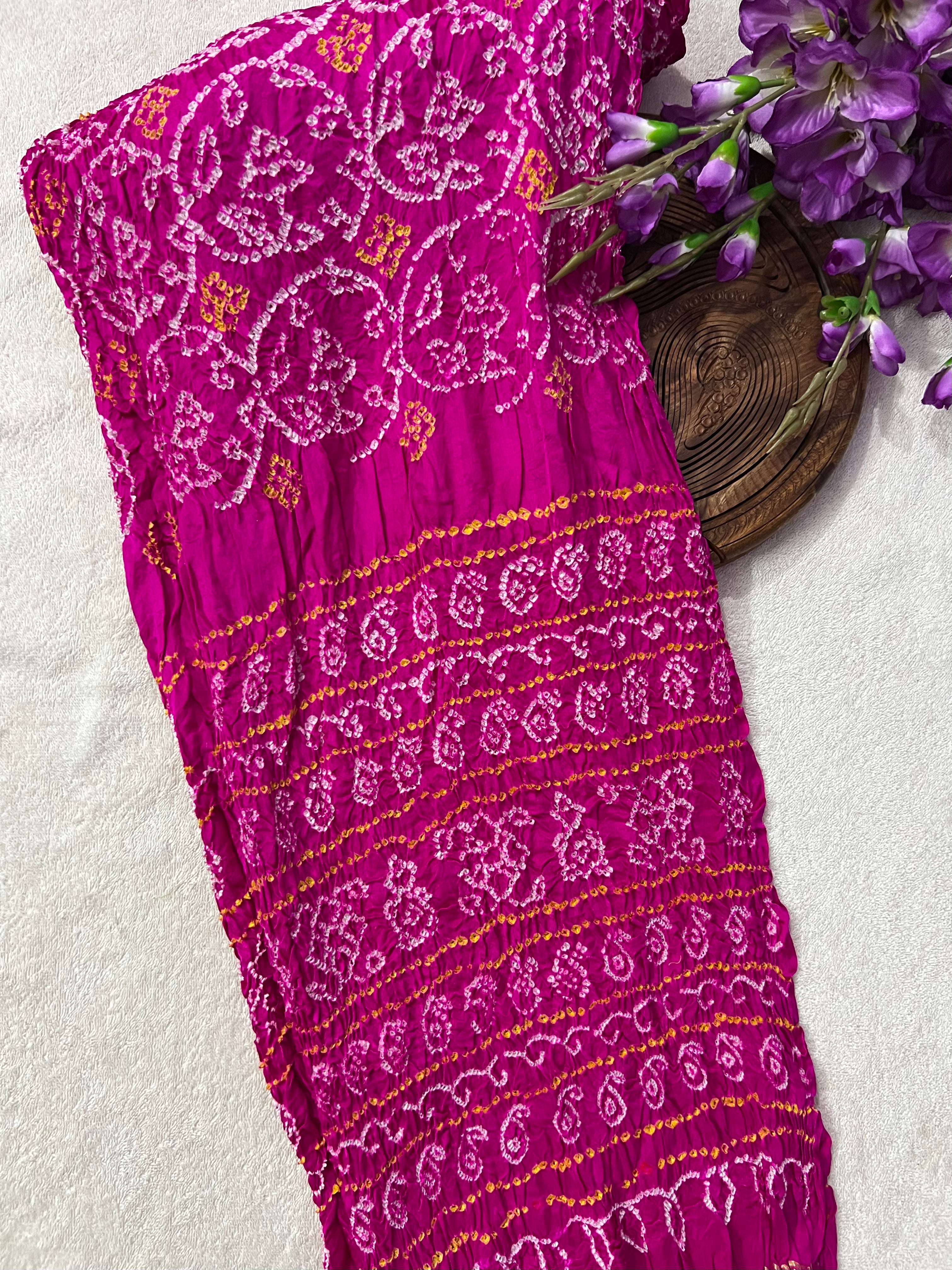 Gaji Silk Bandhej Saree