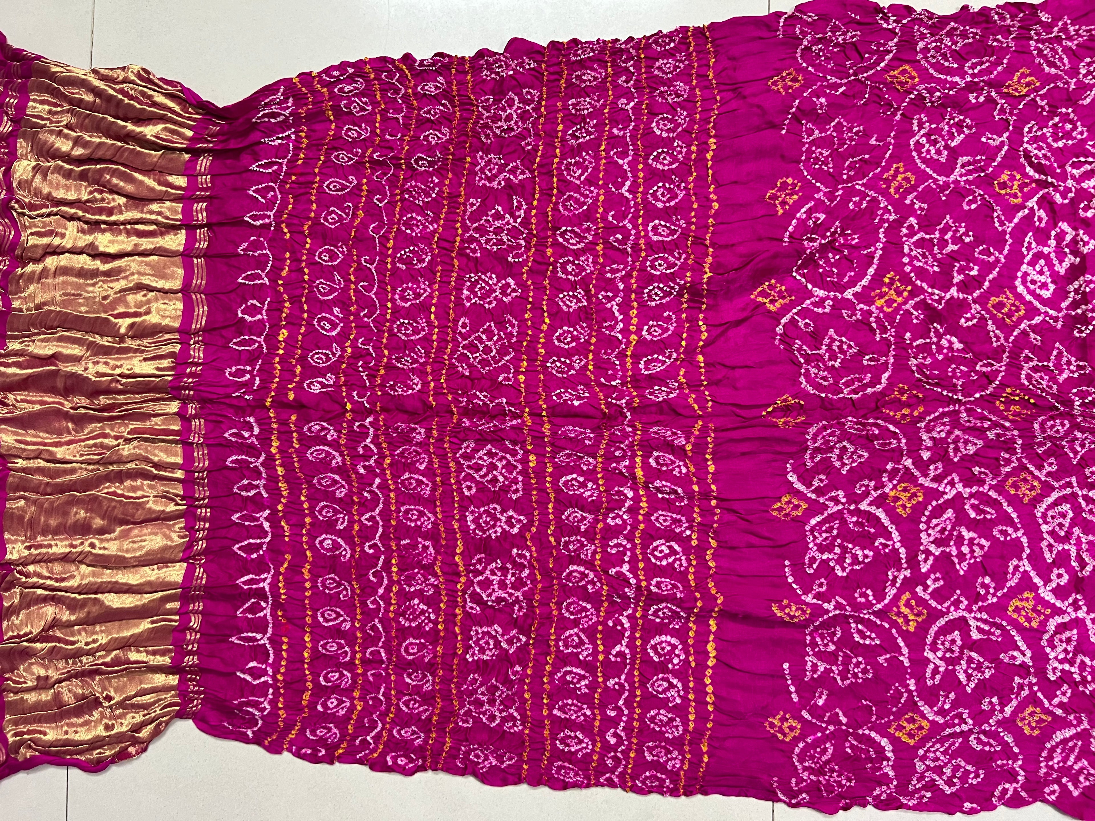 Gaji Silk Bandhej Saree