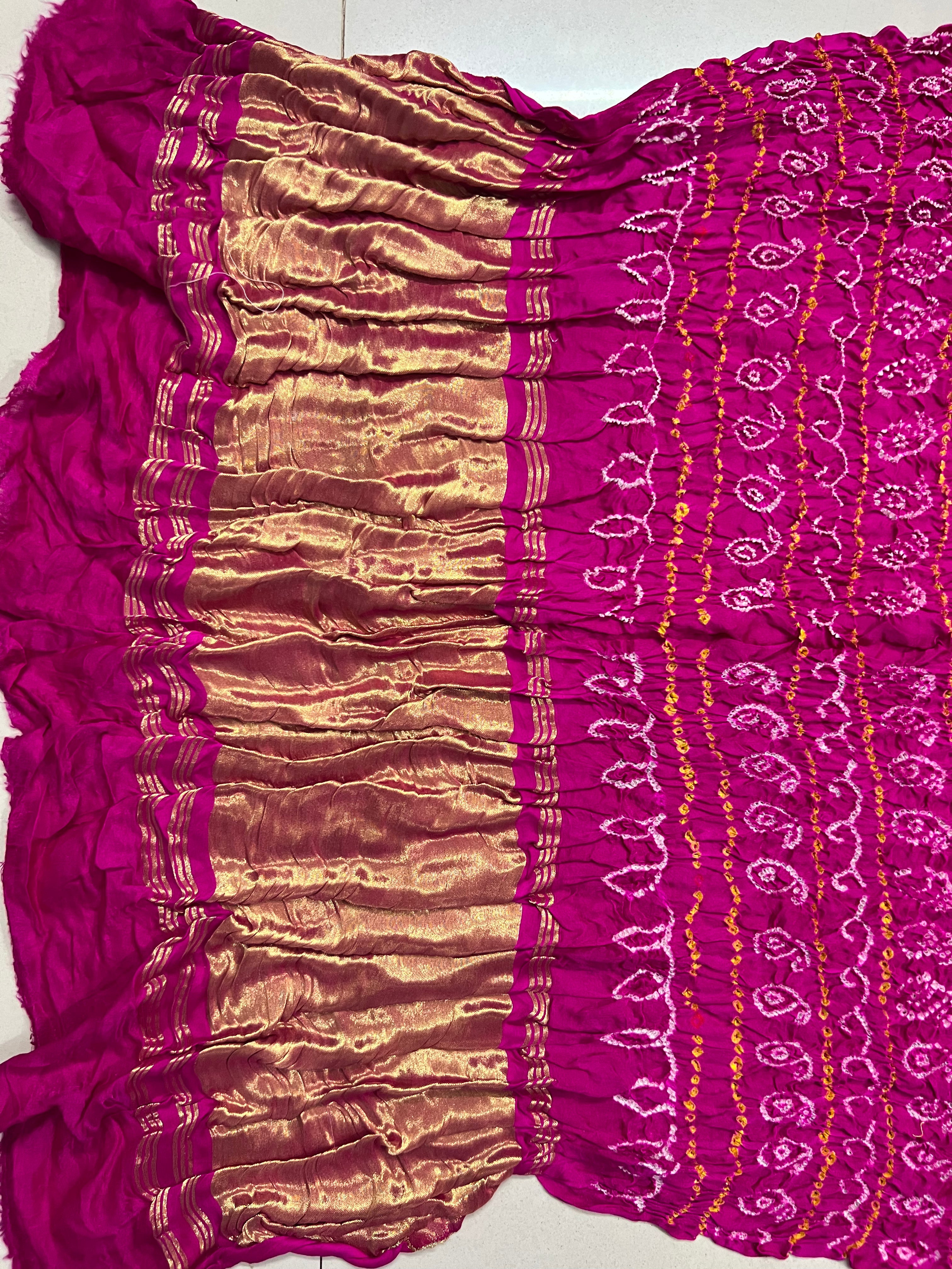 Gaji Silk Bandhej Saree