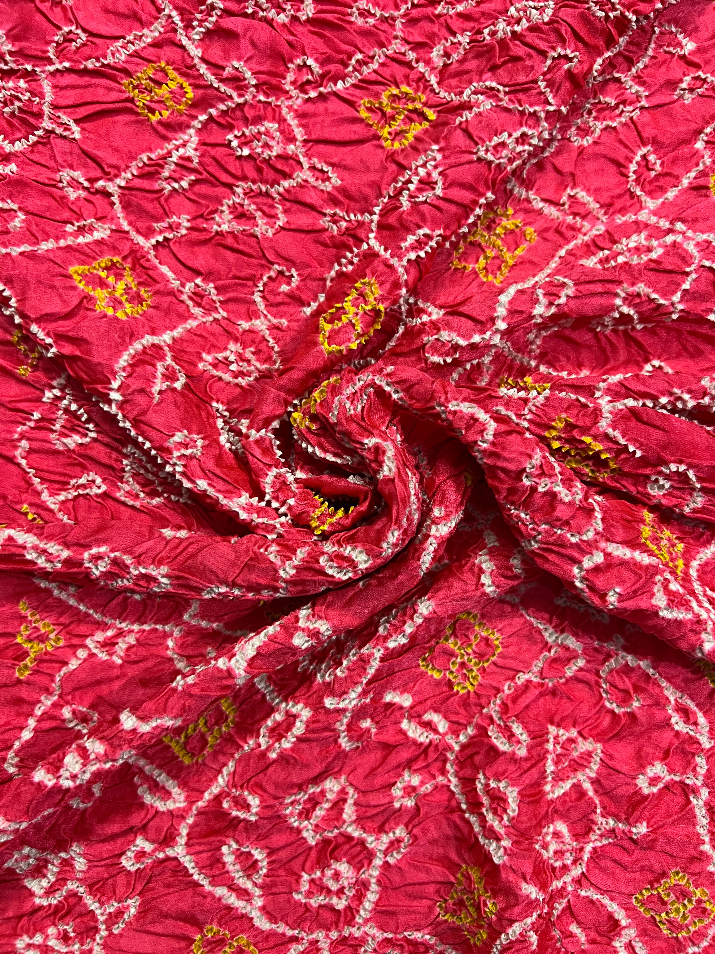 Gaji Silk Bandhej Saree Secondary image