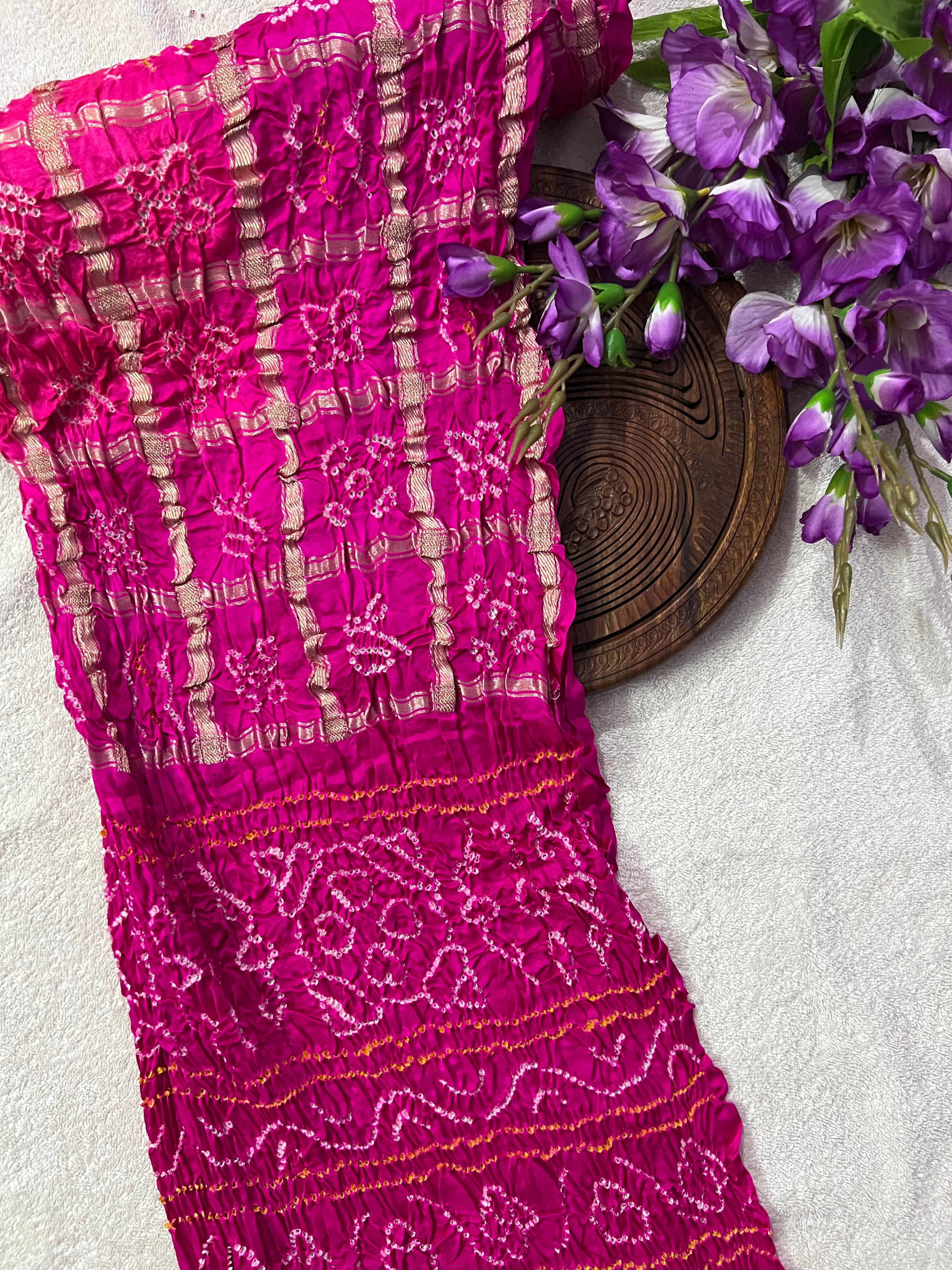 Gaji Silk Gharchola Bandhej Saree