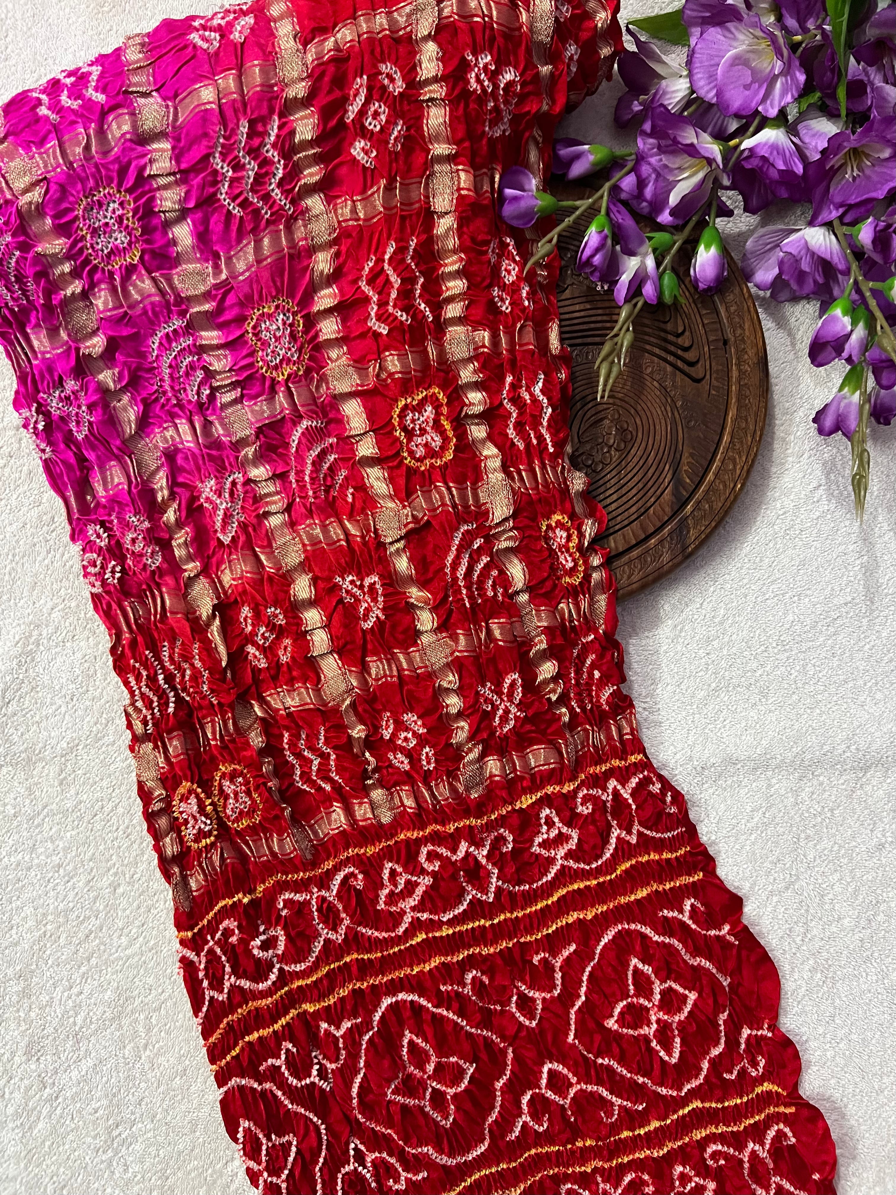 Gaji Silk Gharchola Bandhej Saree Main image