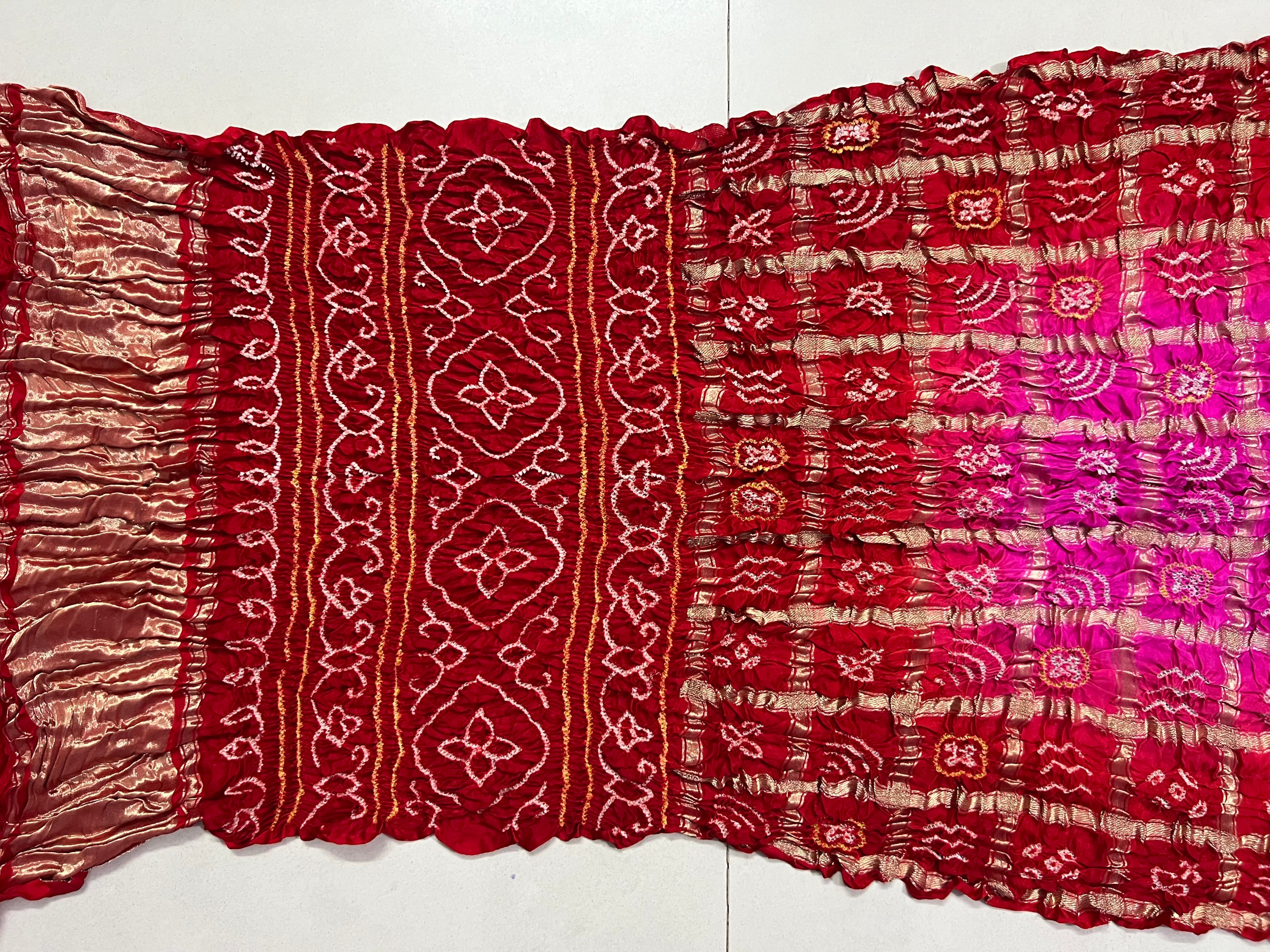 Gaji Silk Gharchola Bandhej Saree