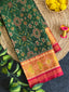 Handwoven Patola Silk Saree Green Navratna Design