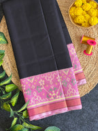 Plain Gala Border Handwoven Patola Silk Saree