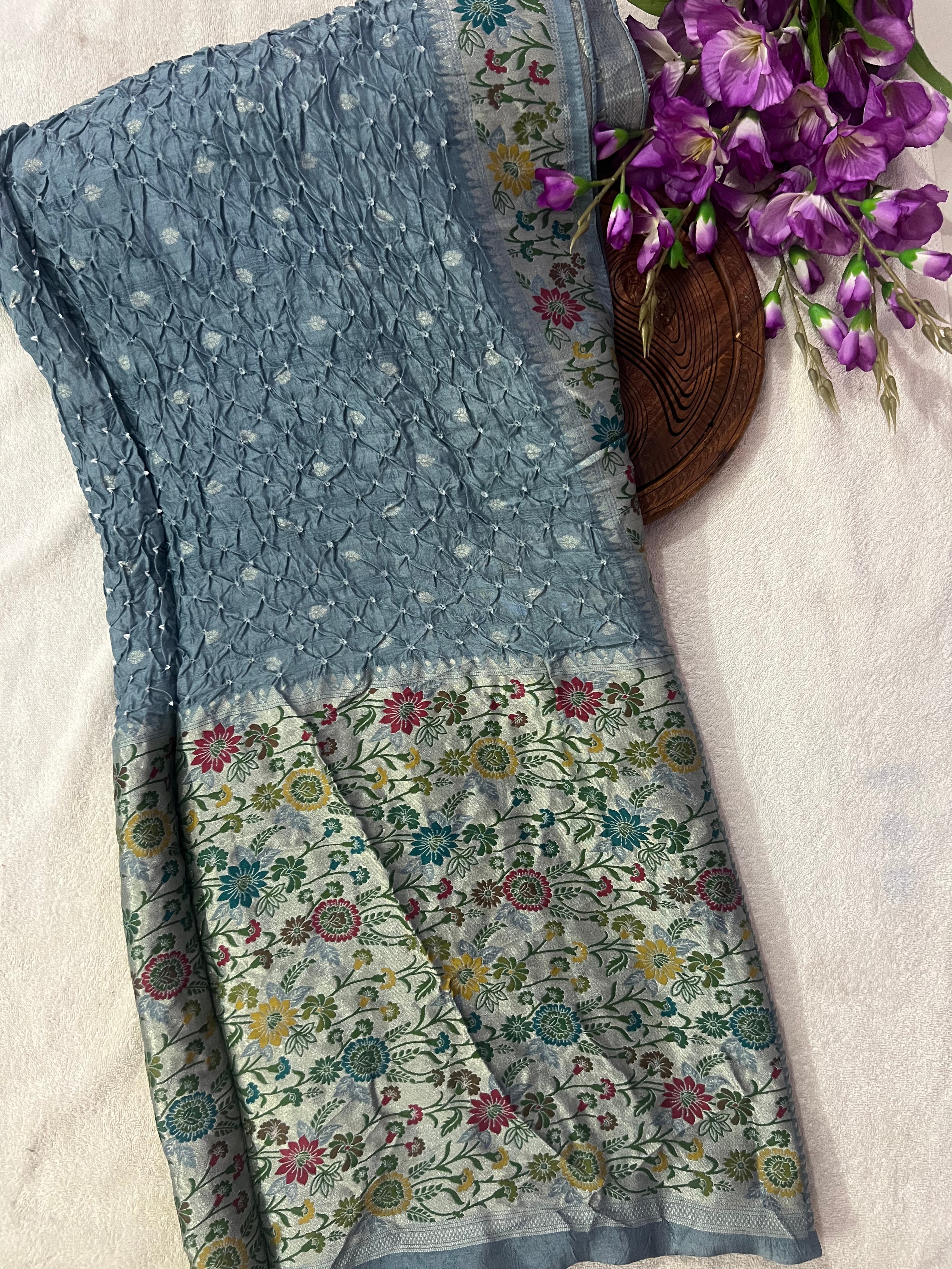 Tussar Bandhej Saree Main image