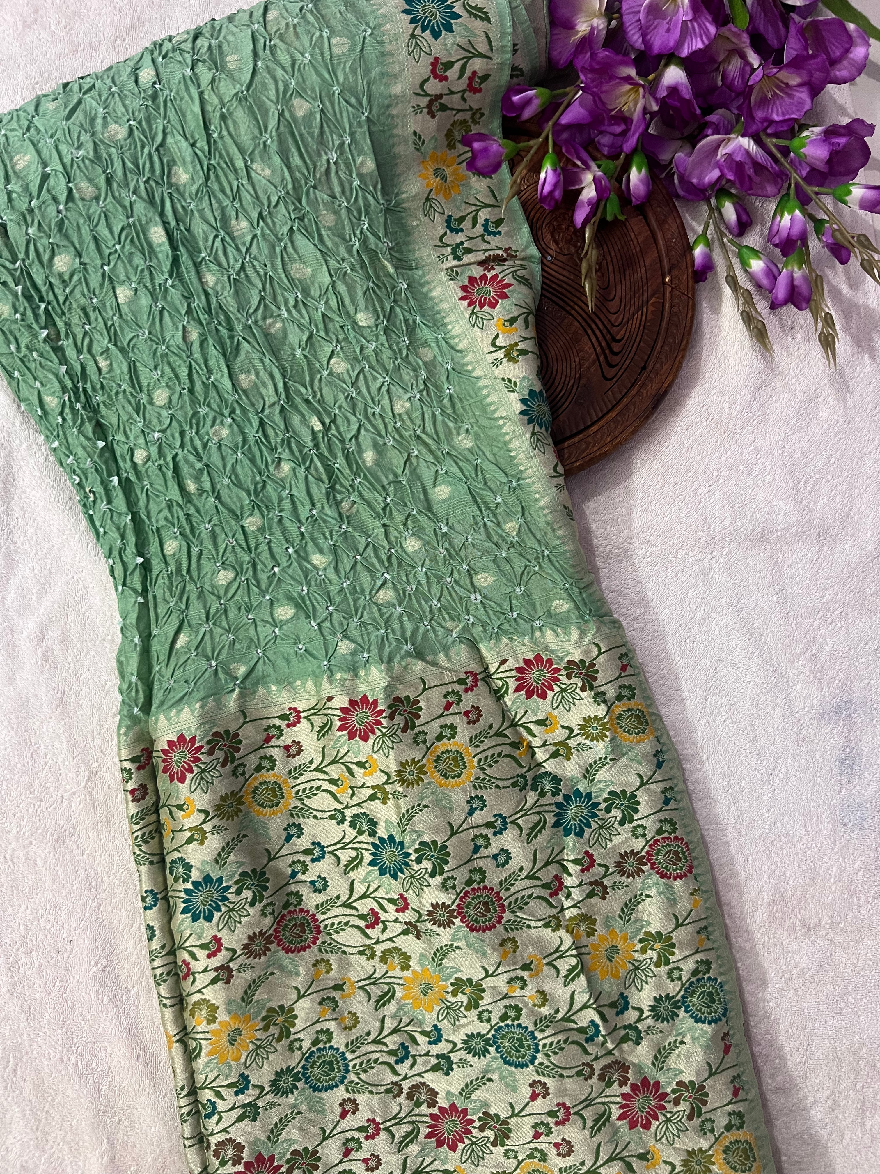 Tussar Bandhej Saree Main image