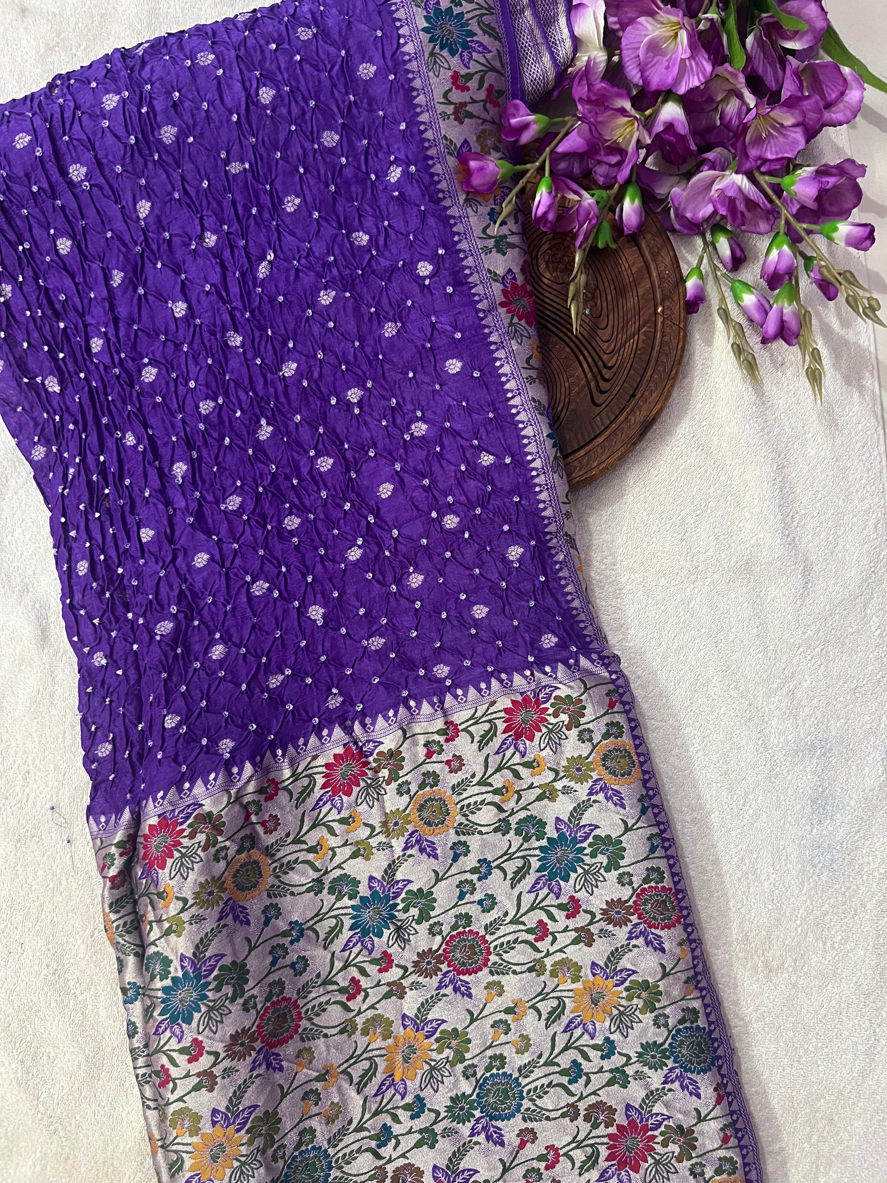 Tussar Bandhej Saree Main image