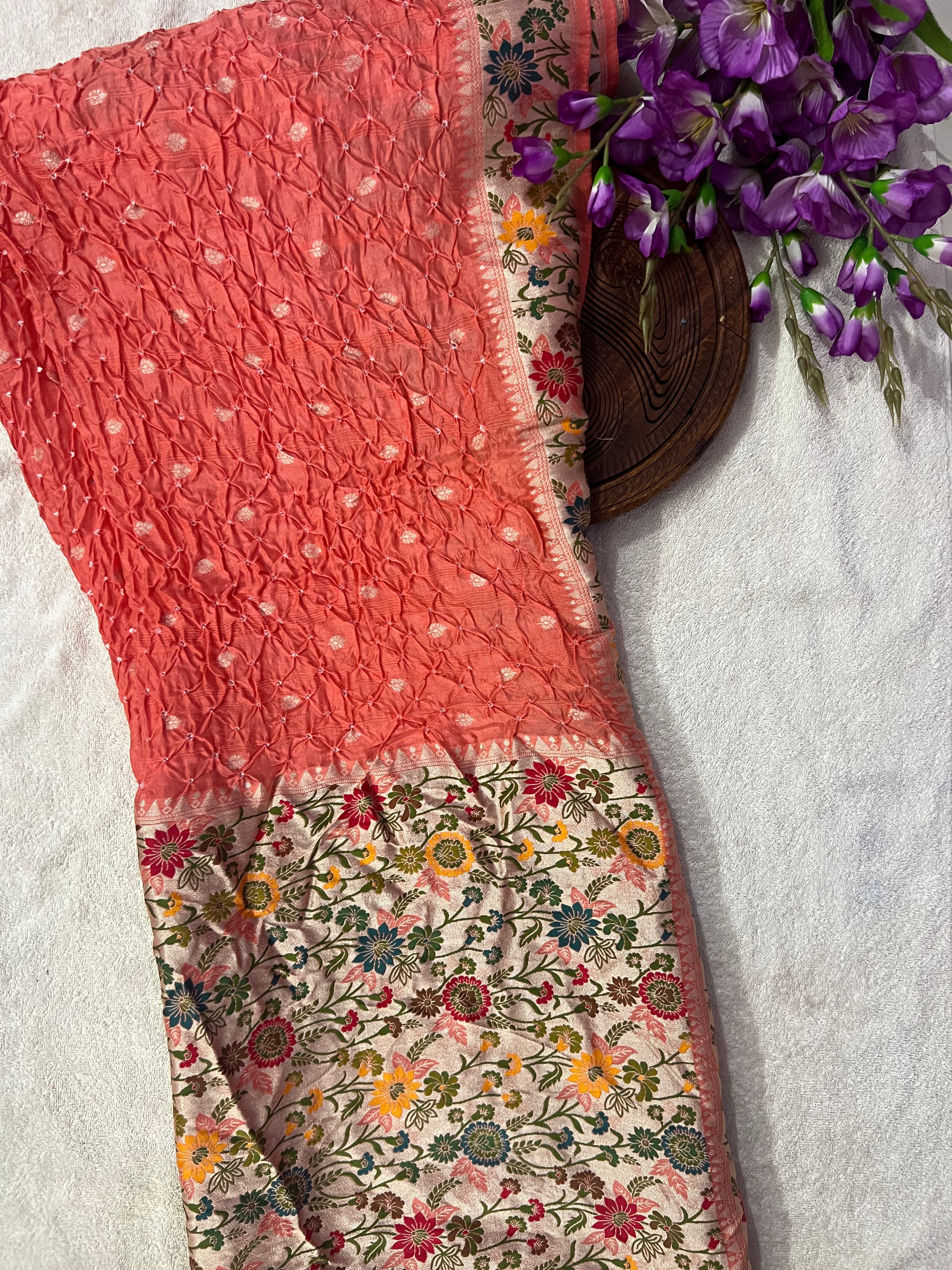 Tussar Bandhej Saree Main image