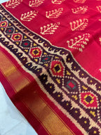 Handwoven Patola Silk Saree Red Fancy