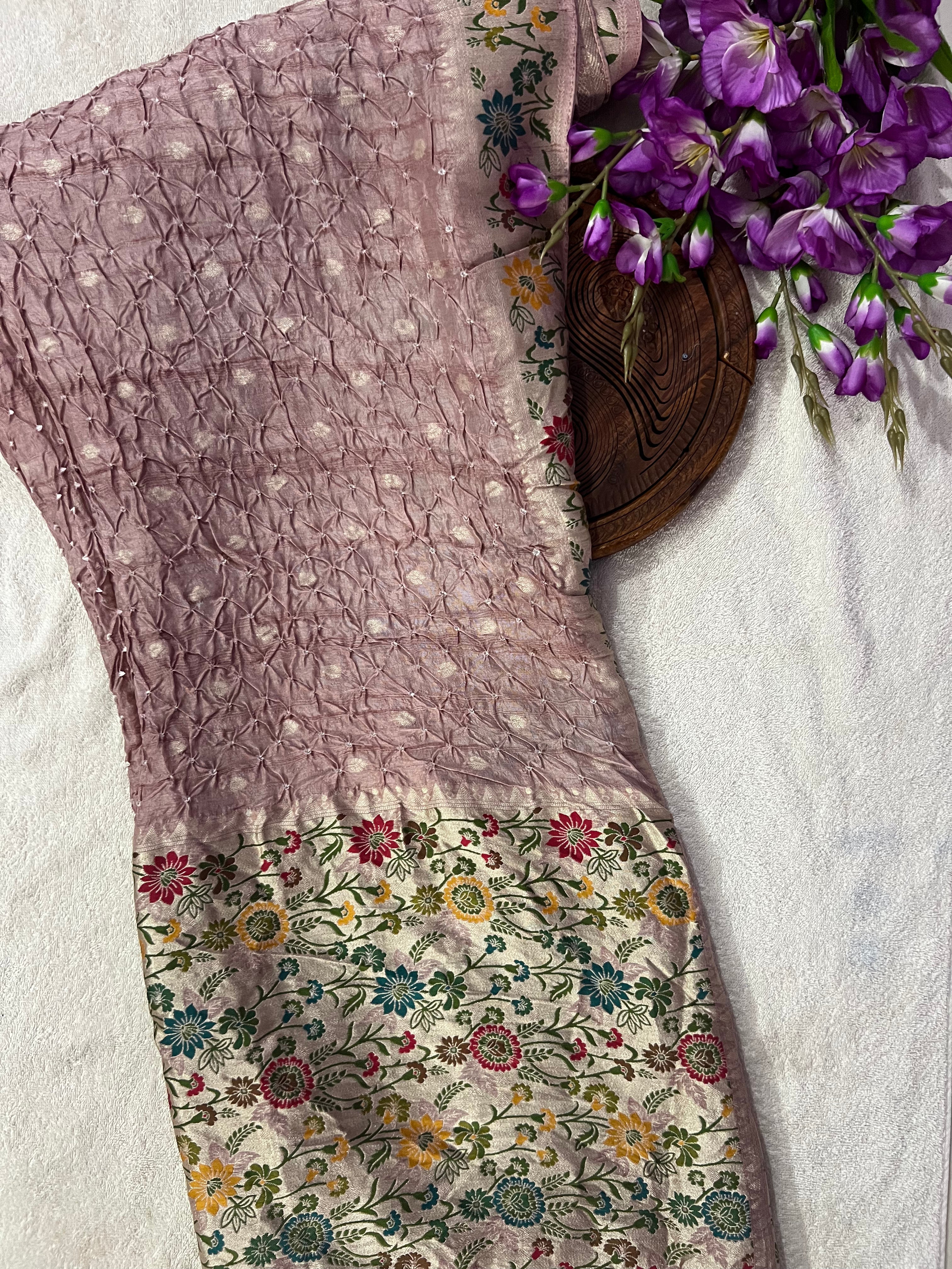 Tussar Bandhej Saree