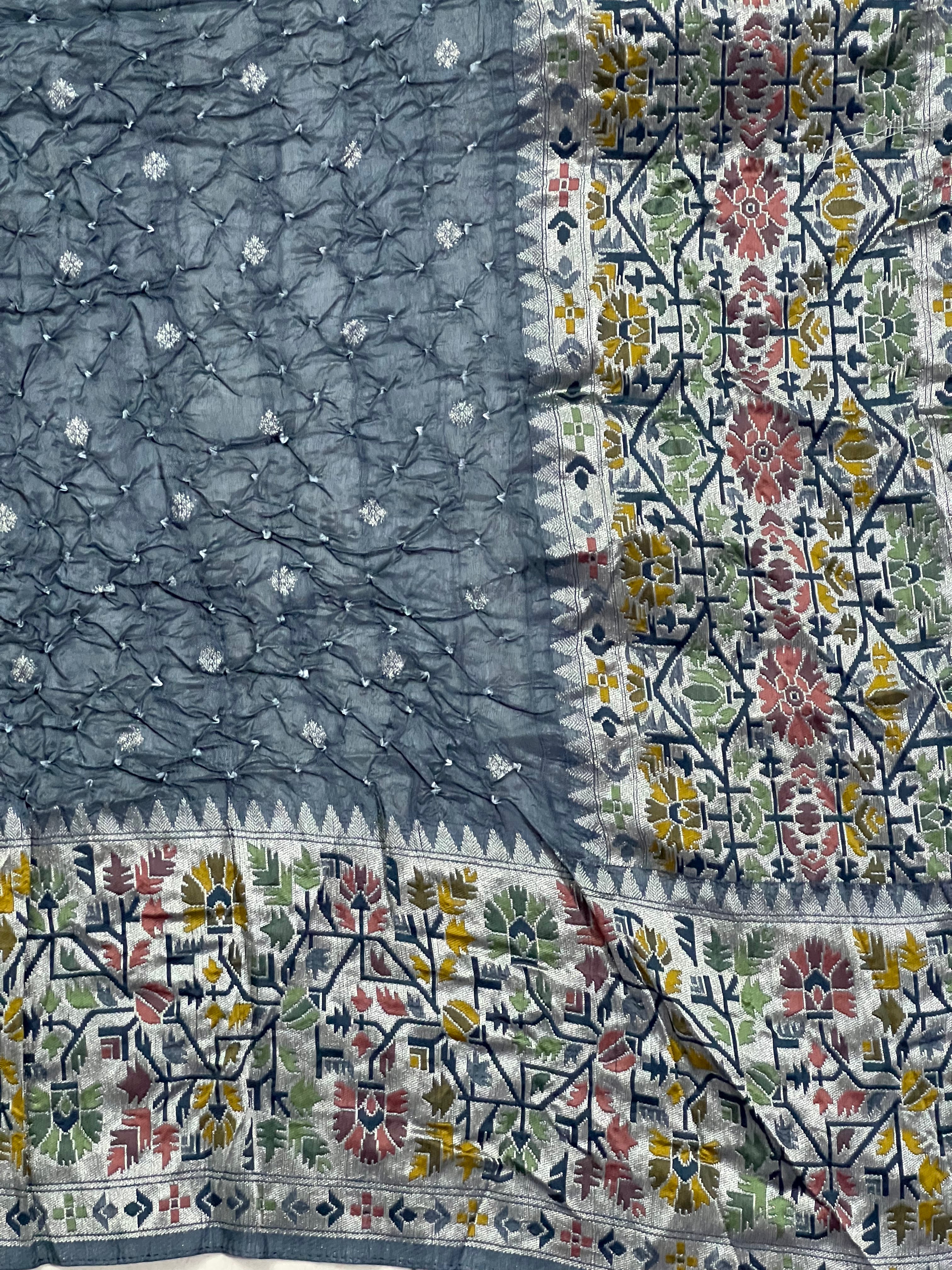 Tussar Bandhej Saree