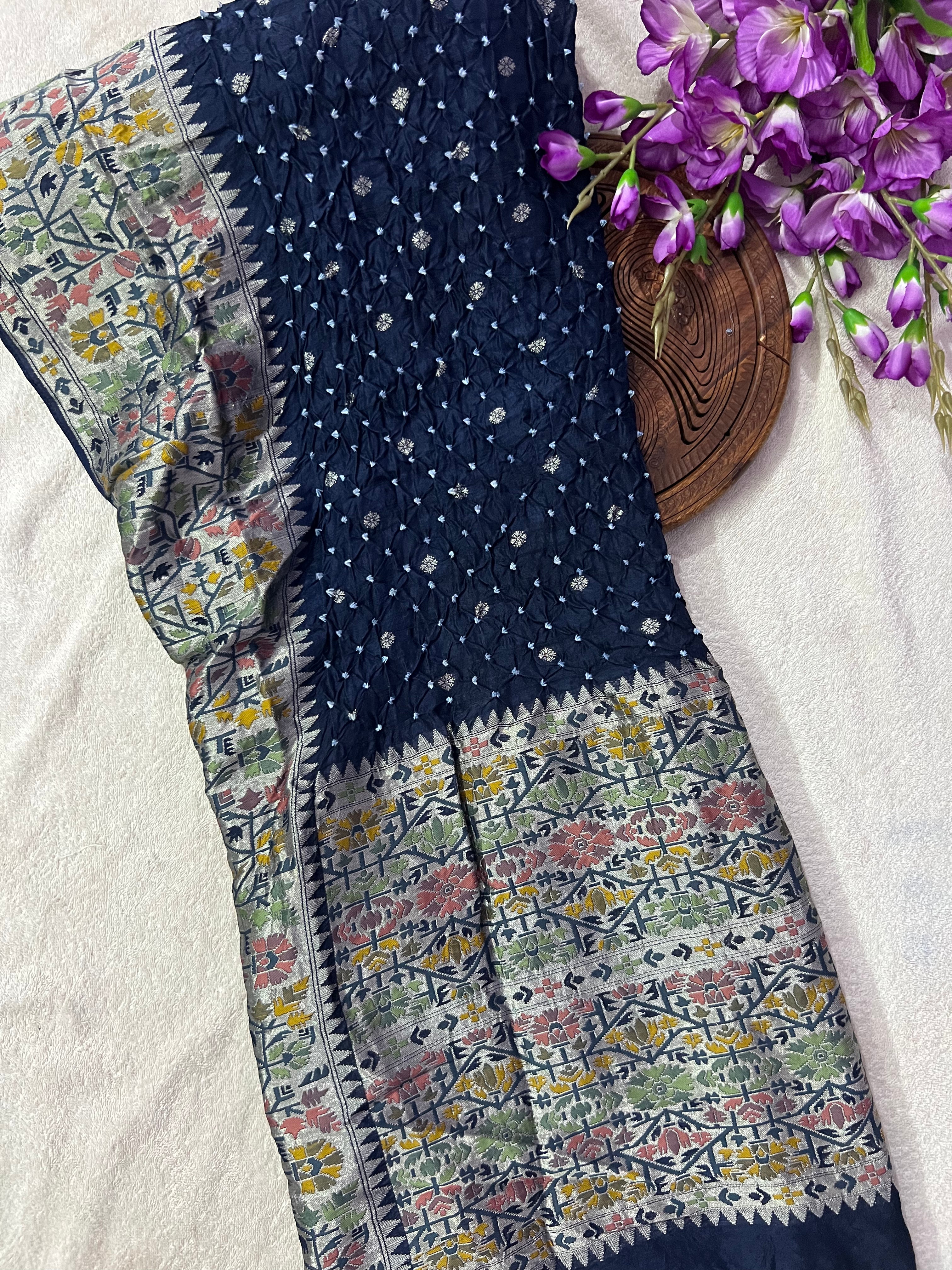 Tussar Bandhej Saree