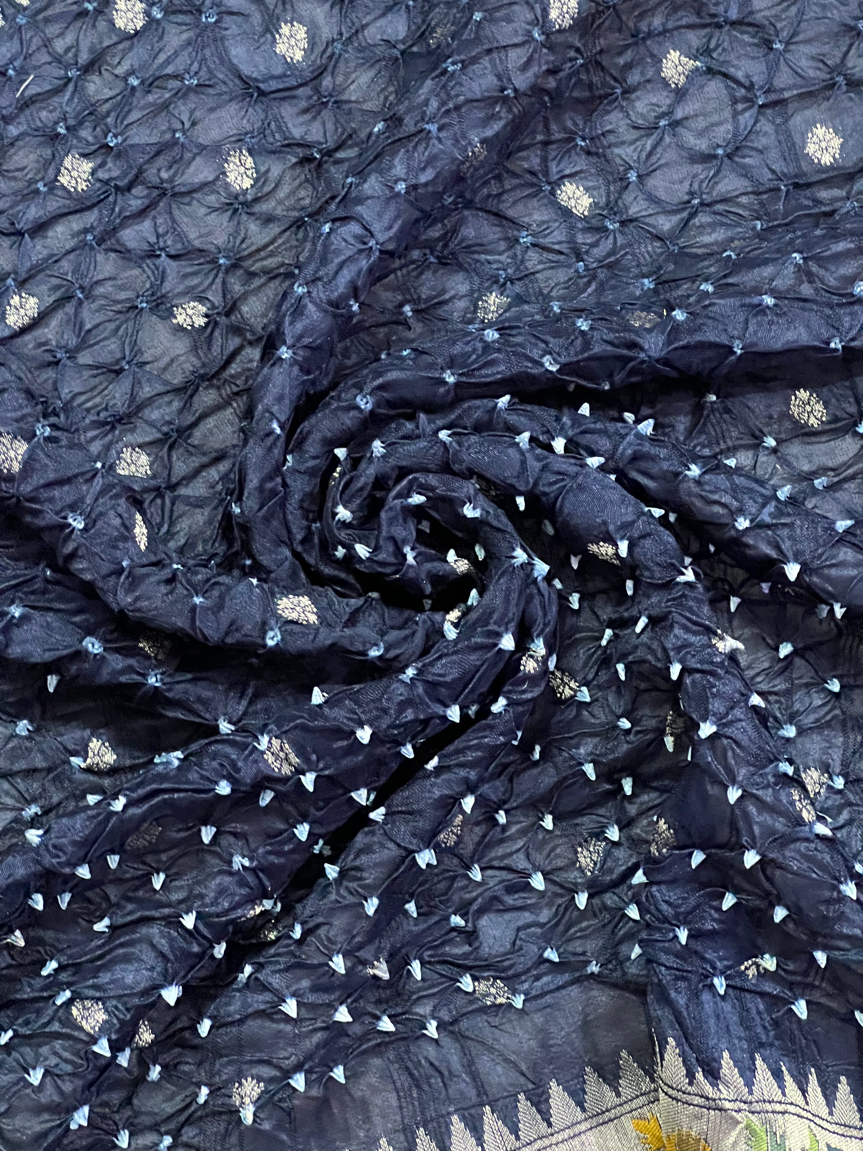 Tussar Bandhej Saree Secondary image