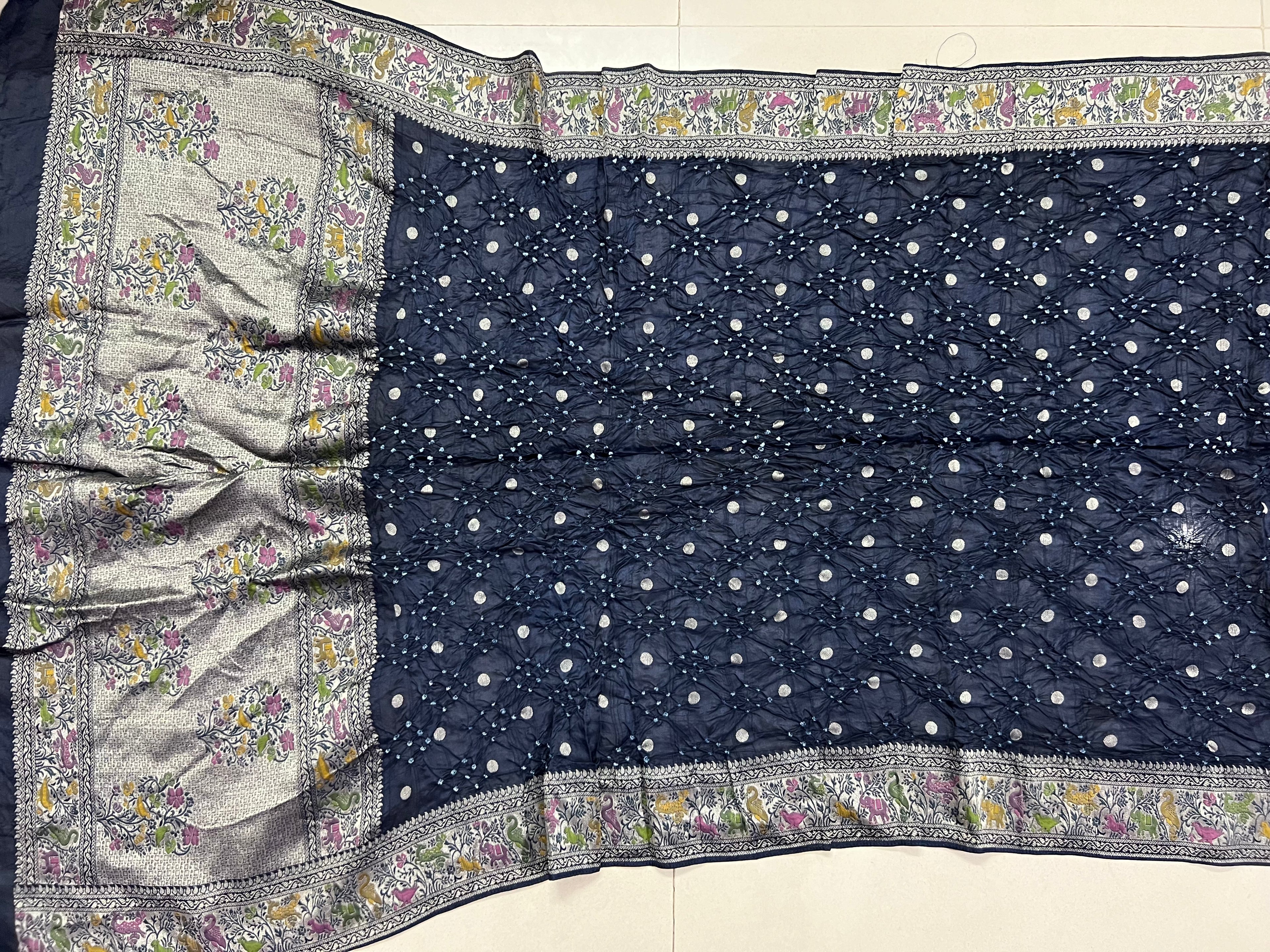 Tussar Bandhej Saree