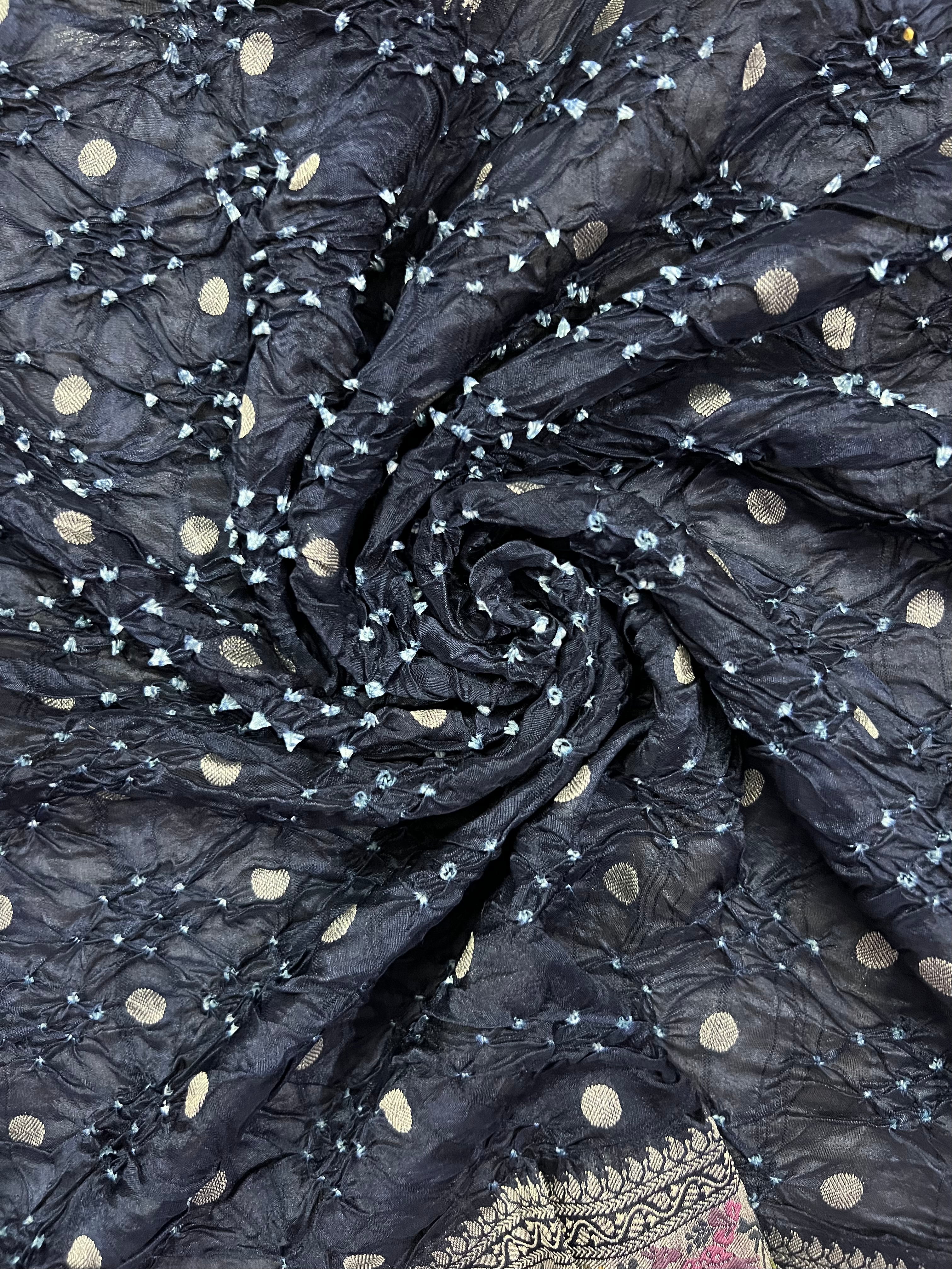 Tussar Bandhej Saree Secondary image