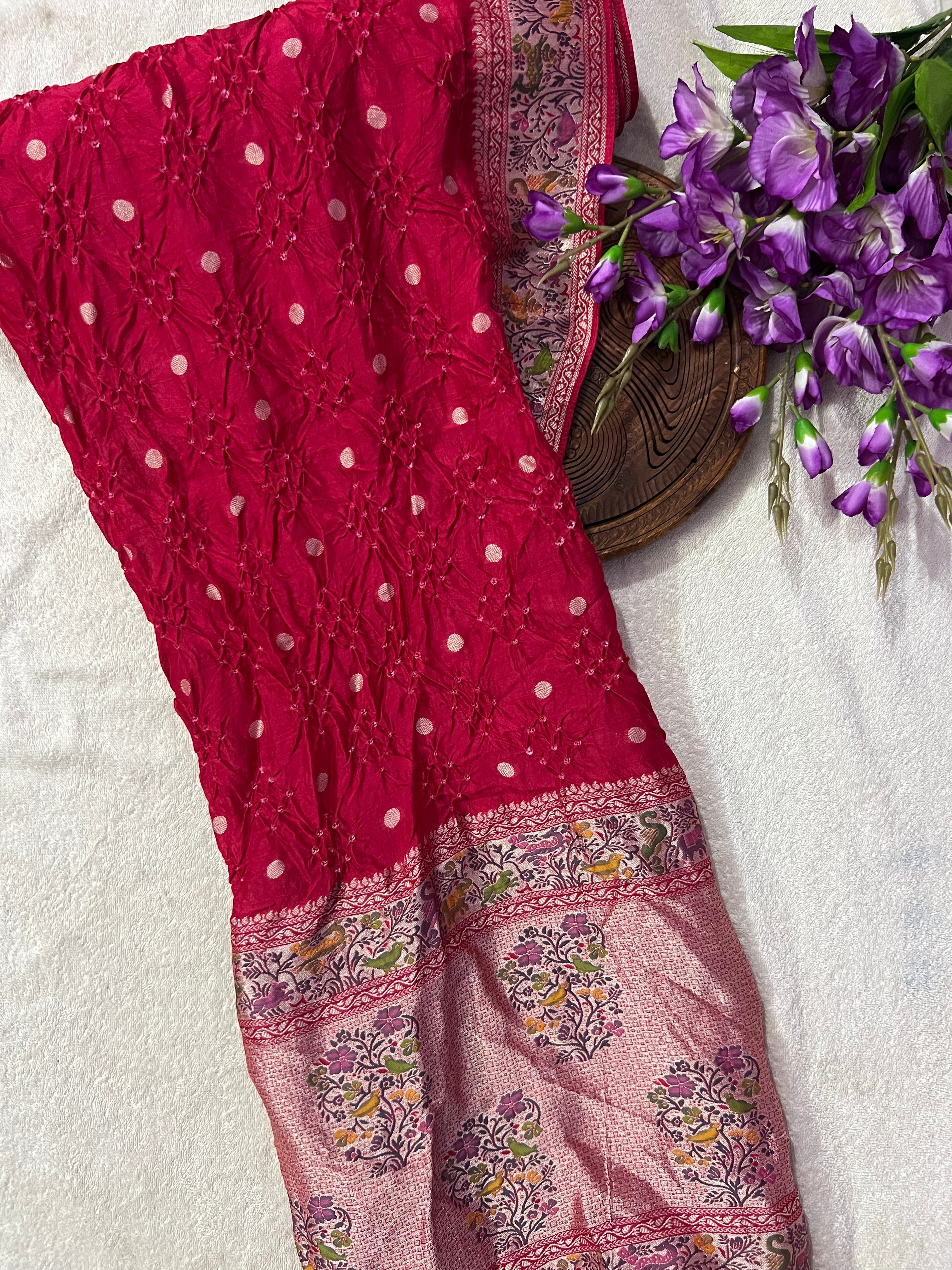 Tussar Bandhej Saree Main image