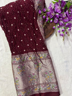 Tussar Bandhej Saree