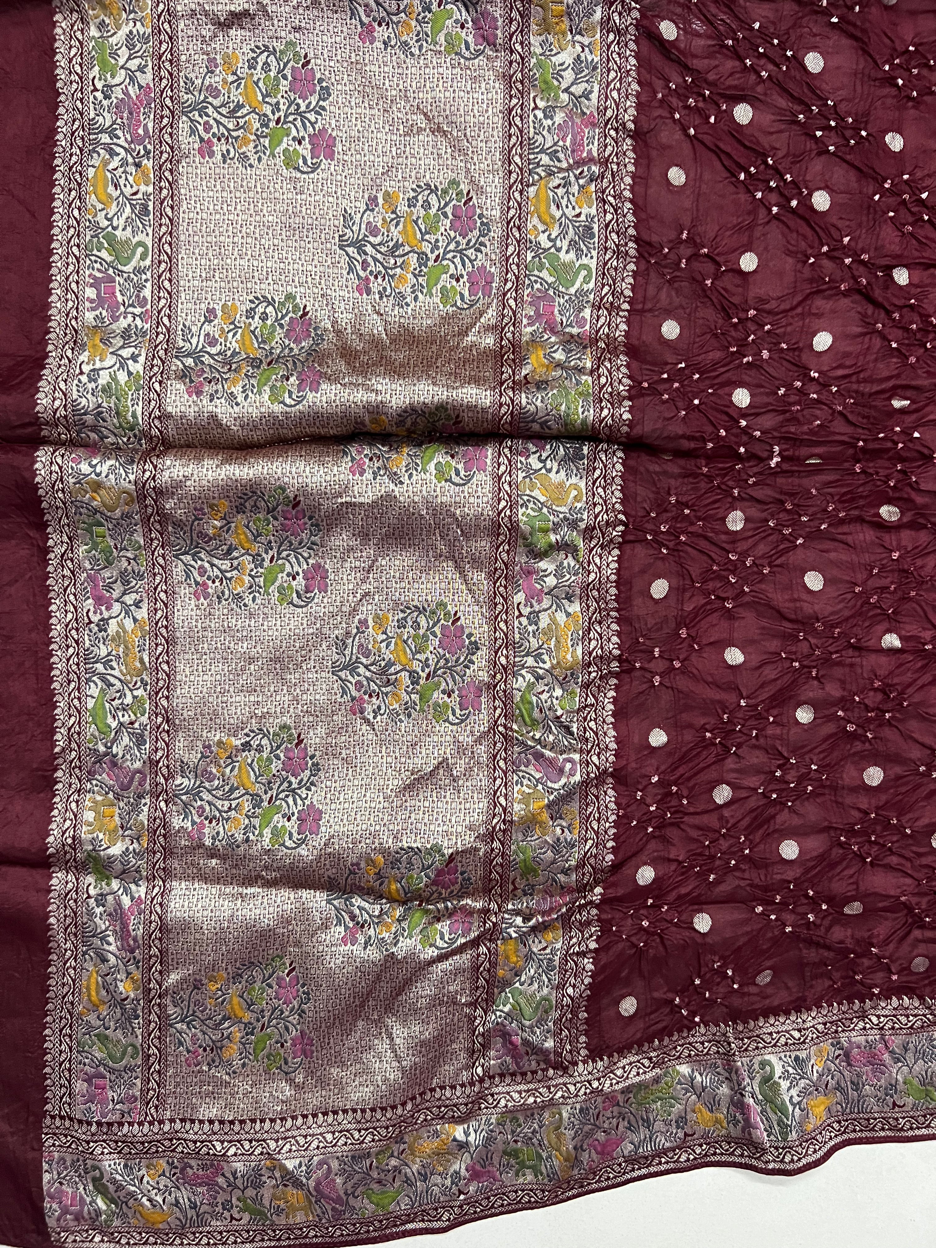 Tussar Bandhej Saree
