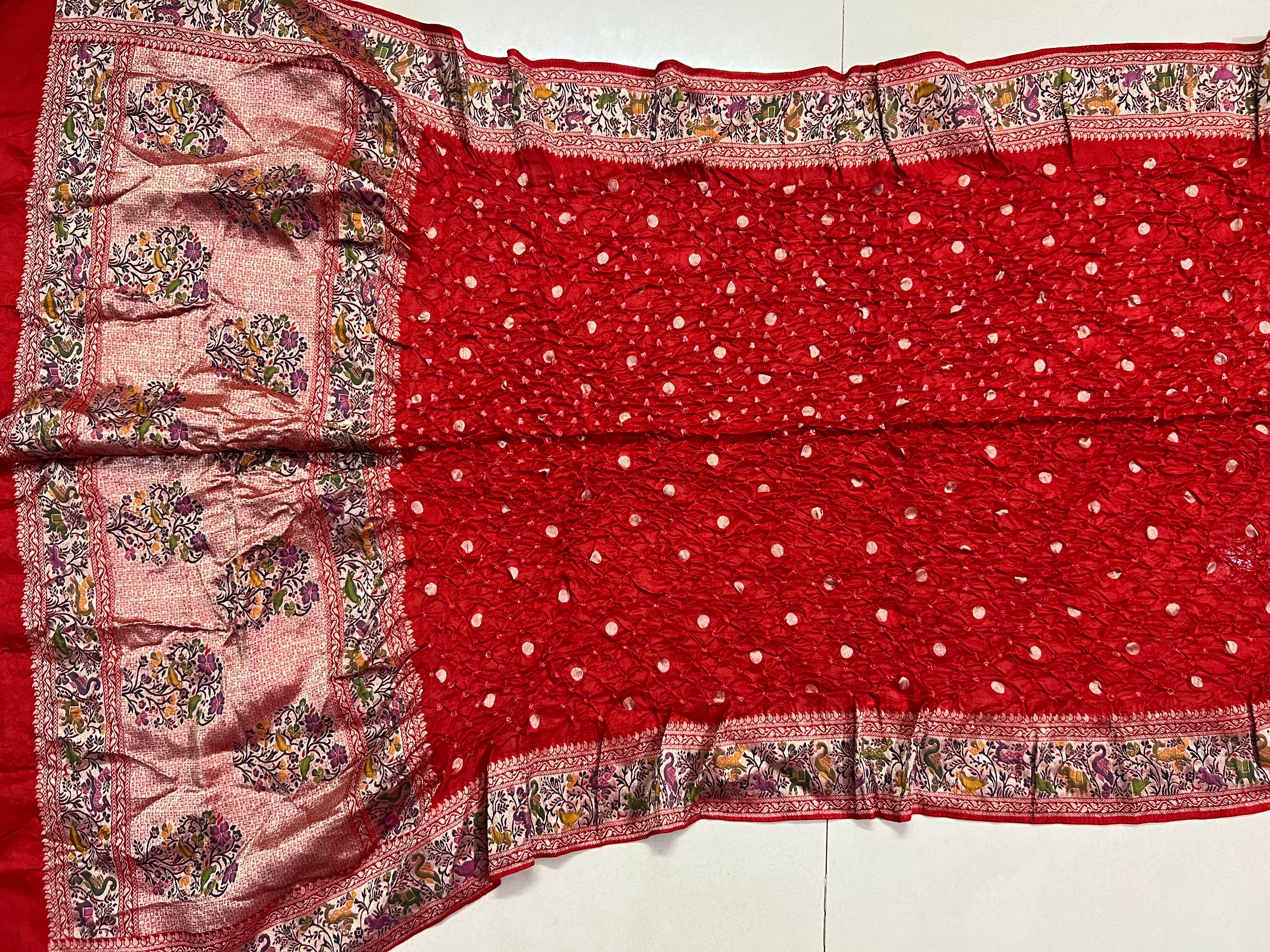 Tussar Bandhej Saree