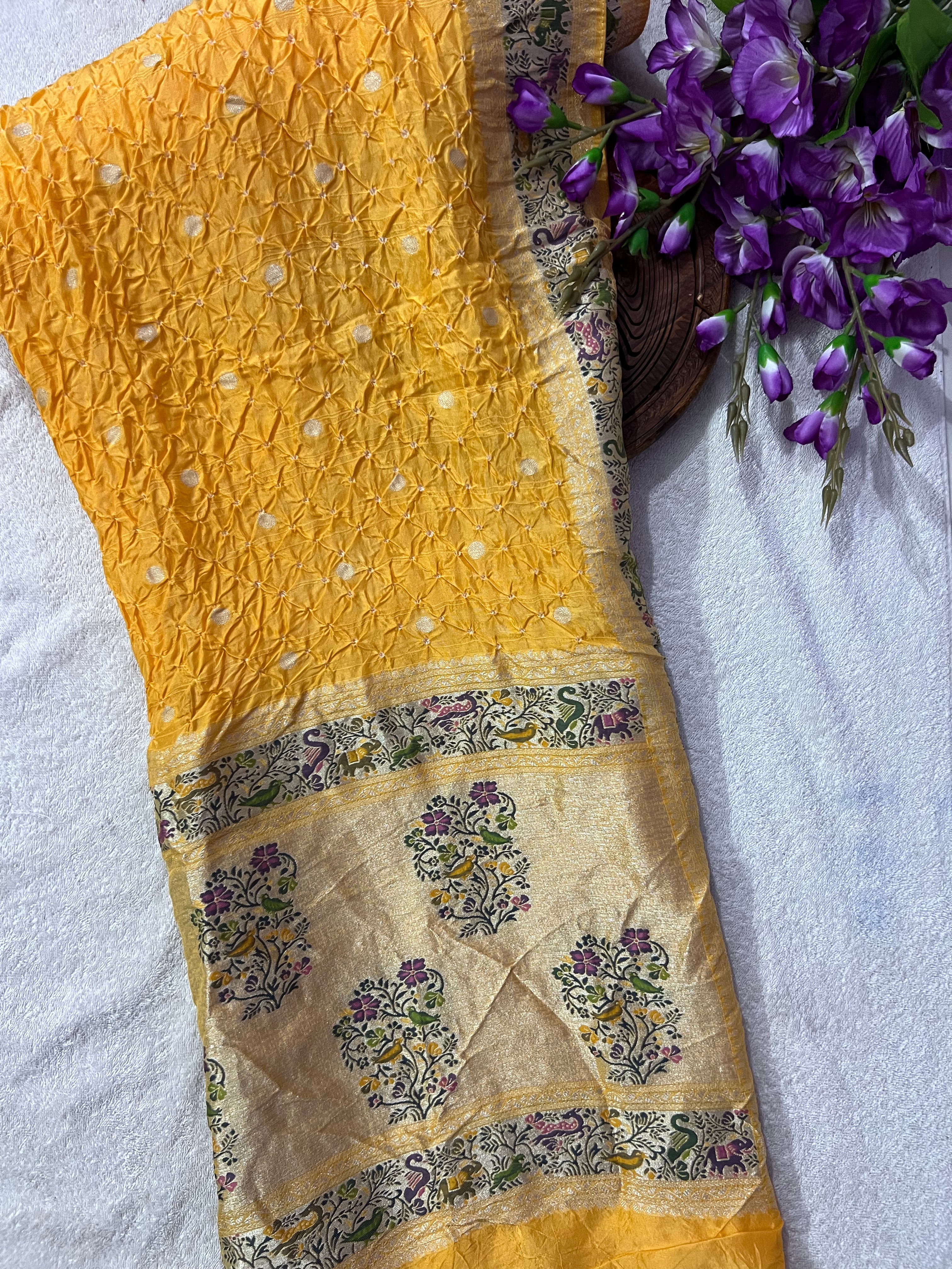 Tussar Bandhej Saree Main image
