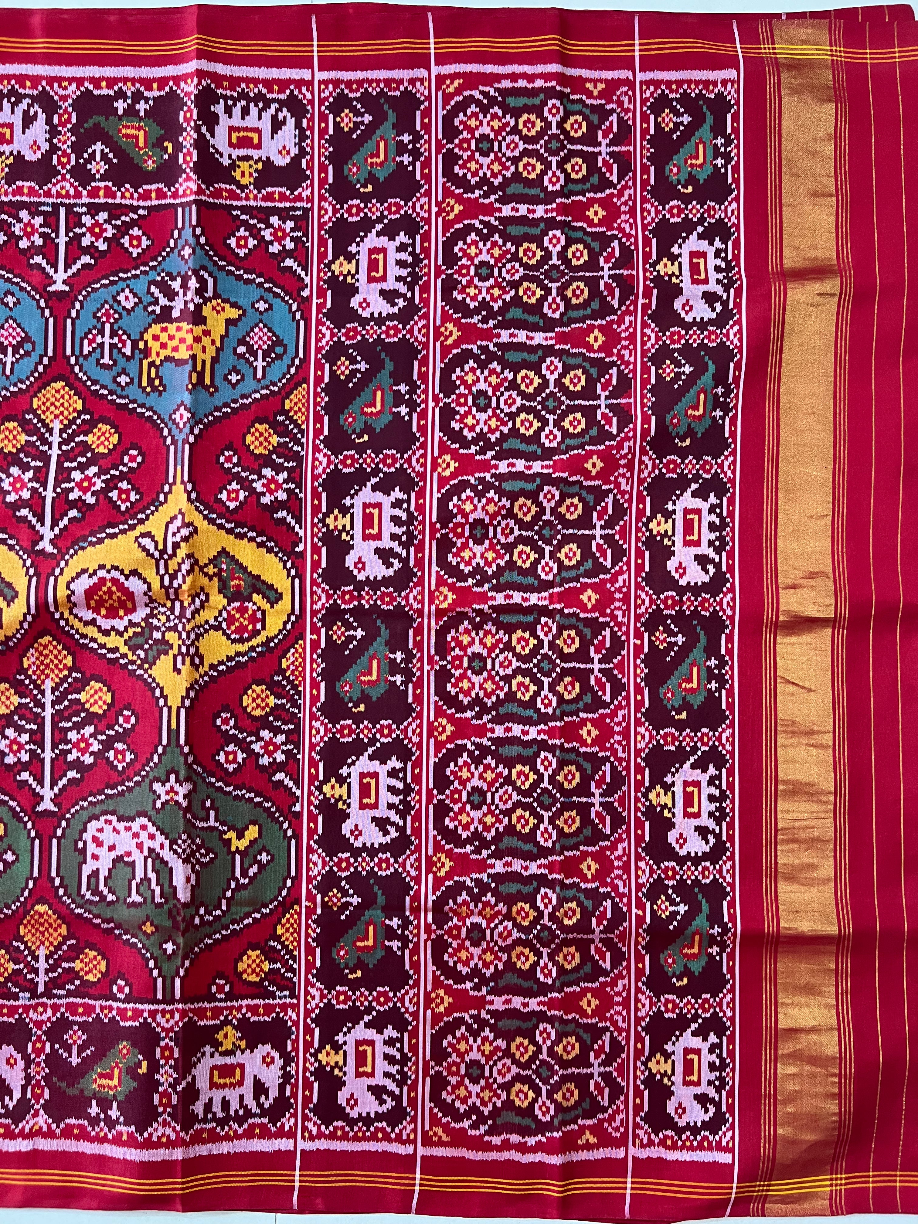 Handwoven Patola Silk Saree Matka Designer Multi Motif