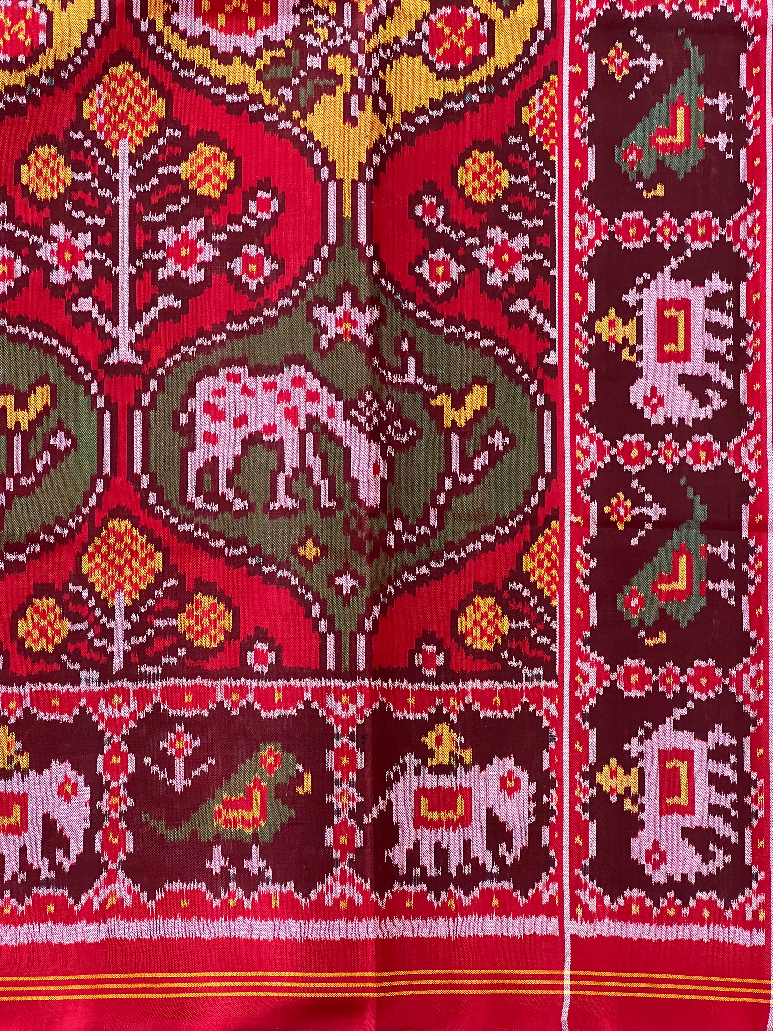 Handwoven Patola Silk Saree Matka Designer Multi Motif