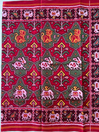 Handwoven Patola Silk Saree Elephant Designer