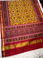 Handwoven Patola Silk Saree Yellow ManekChowk