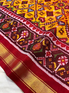 Handwoven Patola Silk Saree Yellow ManekChowk