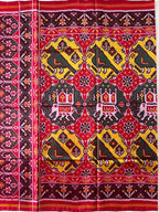 Handwoven Patola Silk Saree Elephant & Perrot Designer