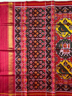 Handwoven Patola Silk Saree Elephant & Perrot Designer