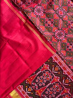 Handwoven Patola Silk Saree Manekchowk Green Dhoop Chaav