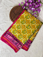Handwoven Patola Silk Saree Rose Designer