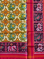 Handwoven Patola Silk Saree Rose Designer